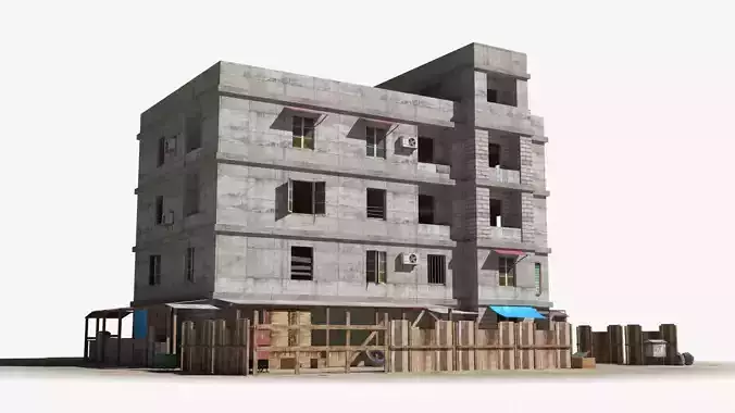 Slum x1 Low-poly 3D model