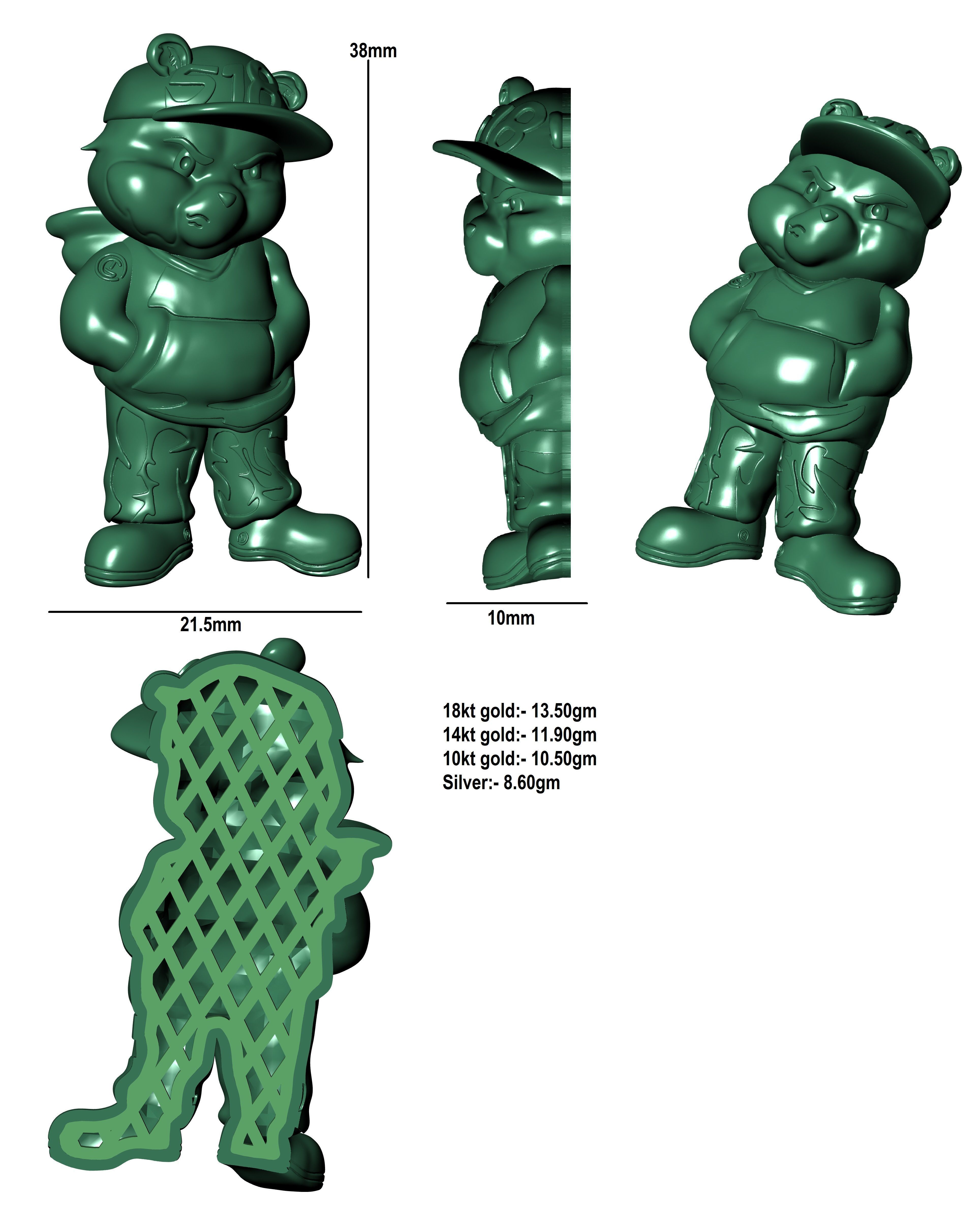 Cartoon Caracter Hip Hop Half 3d Model 3D print model_24