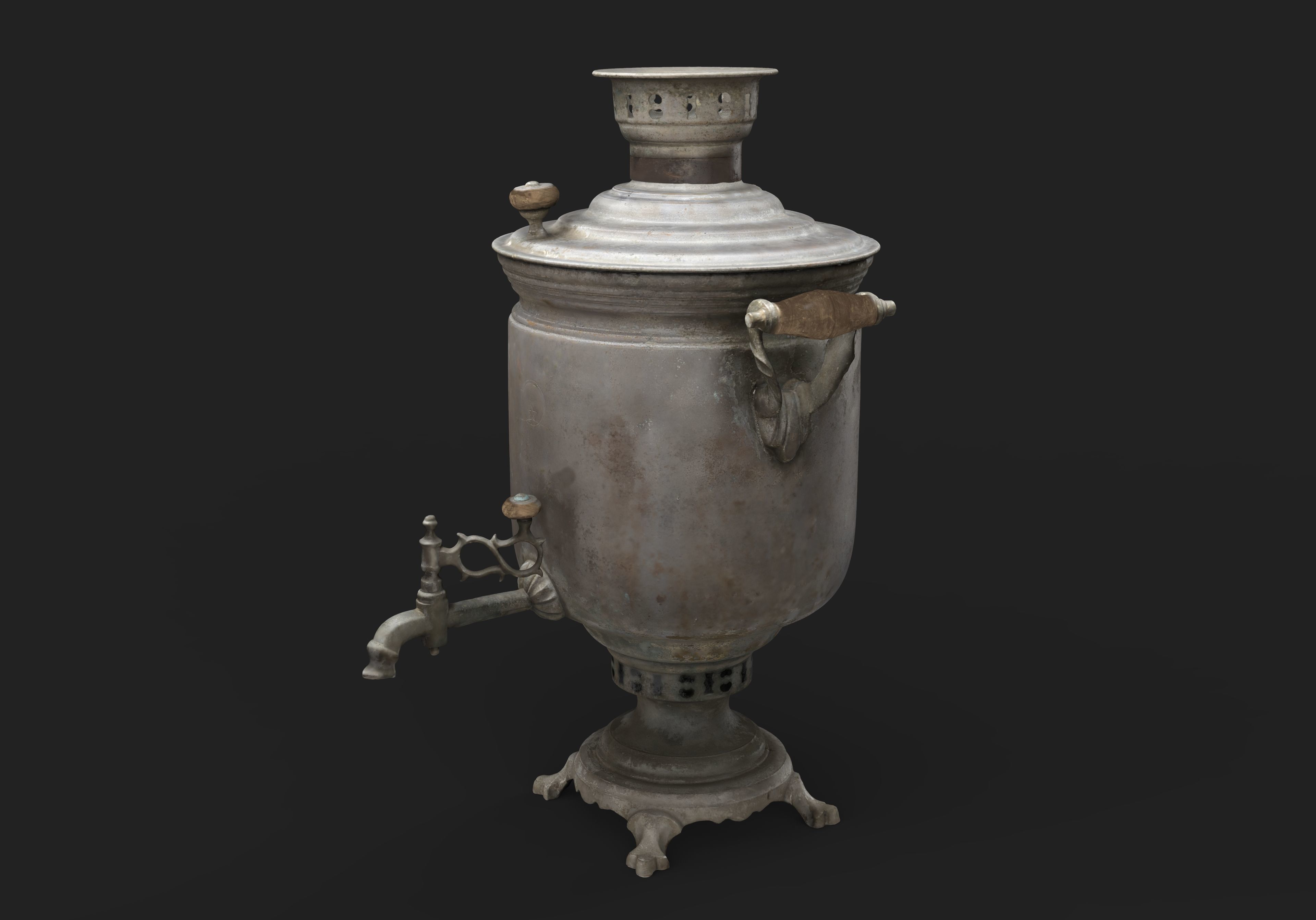 Old Samovar Low-poly 3D model_3