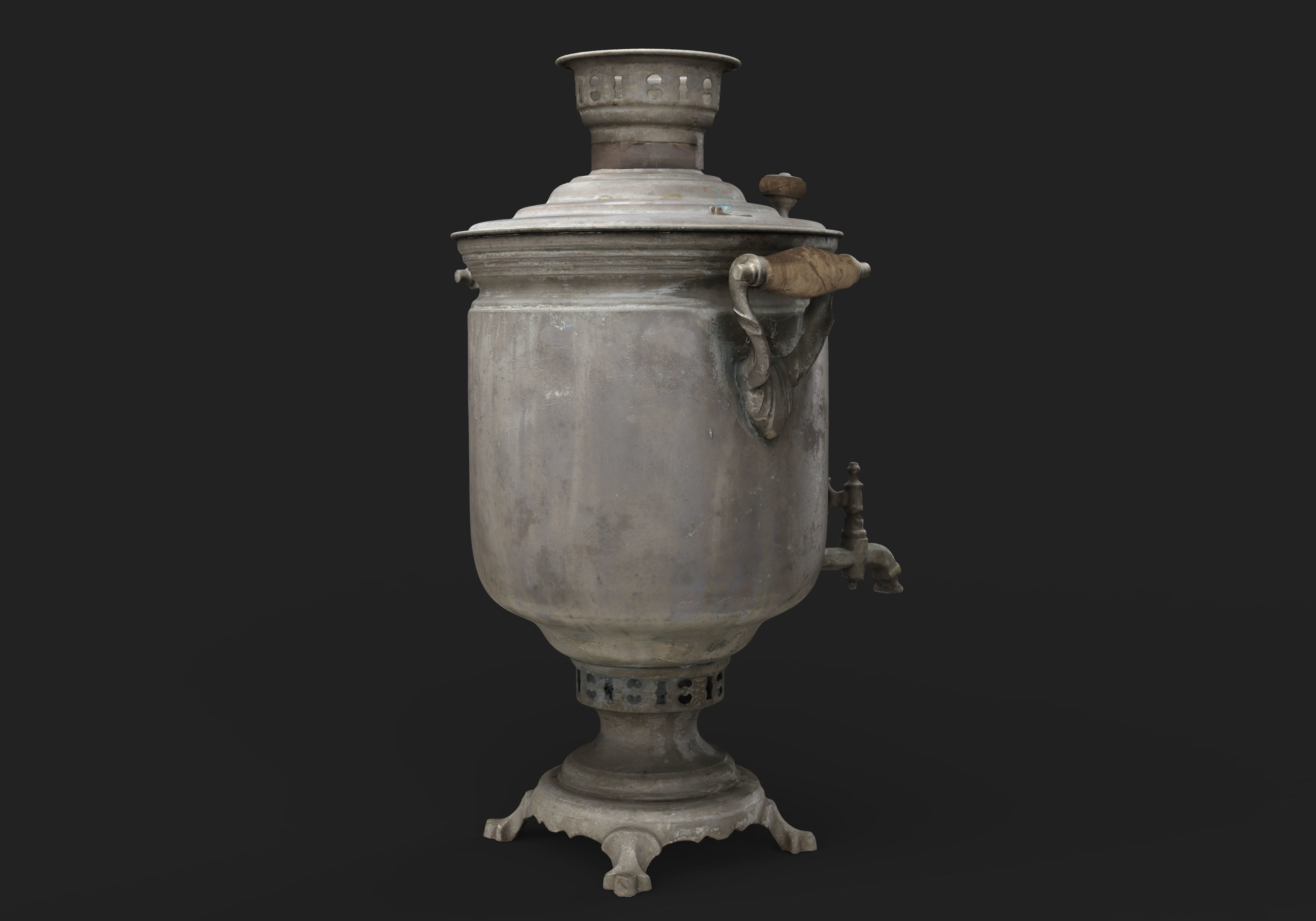 Old Samovar Low-poly 3D model_8
