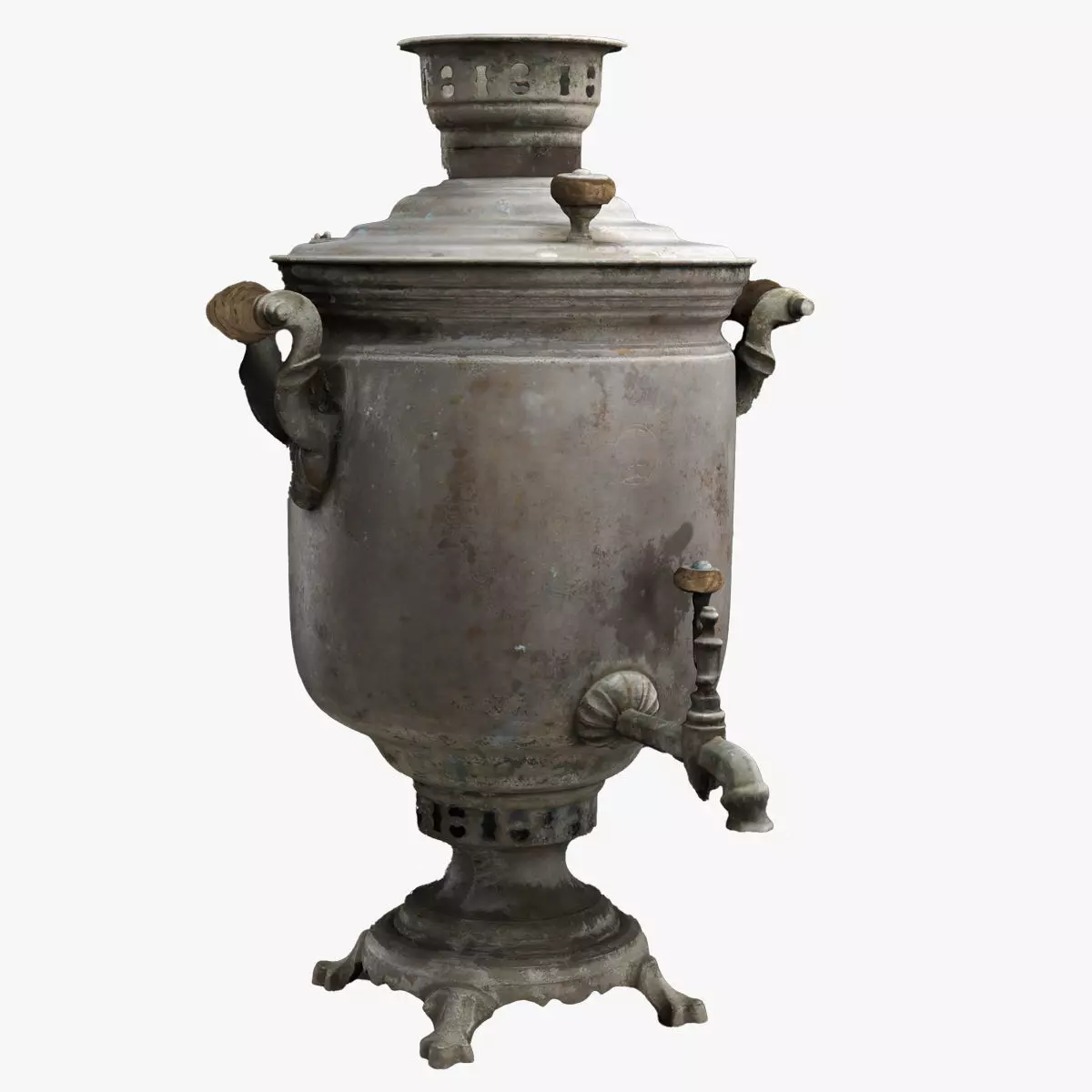 Old Samovar Low-poly 3D model_0