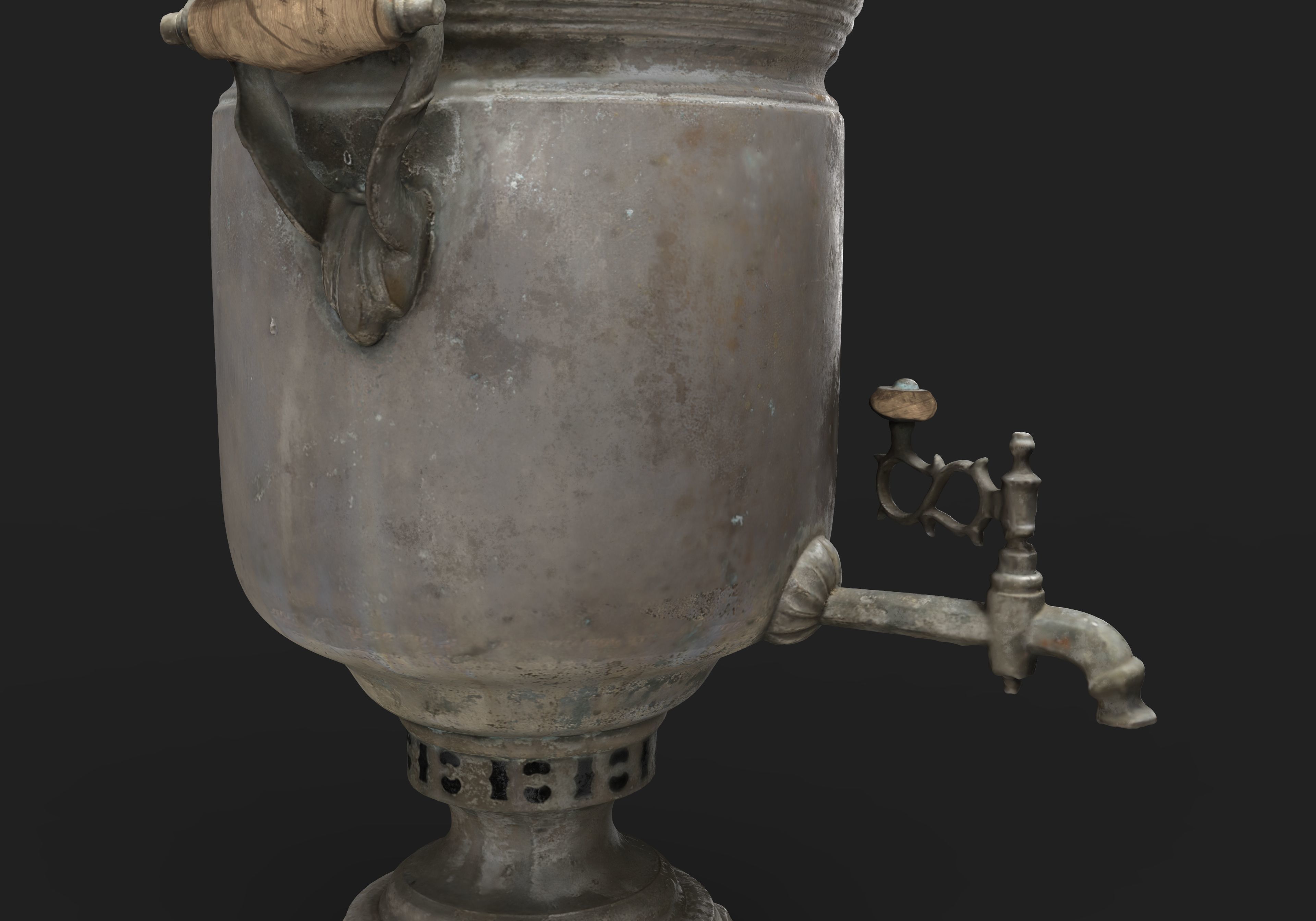 Old Samovar Low-poly 3D model_7