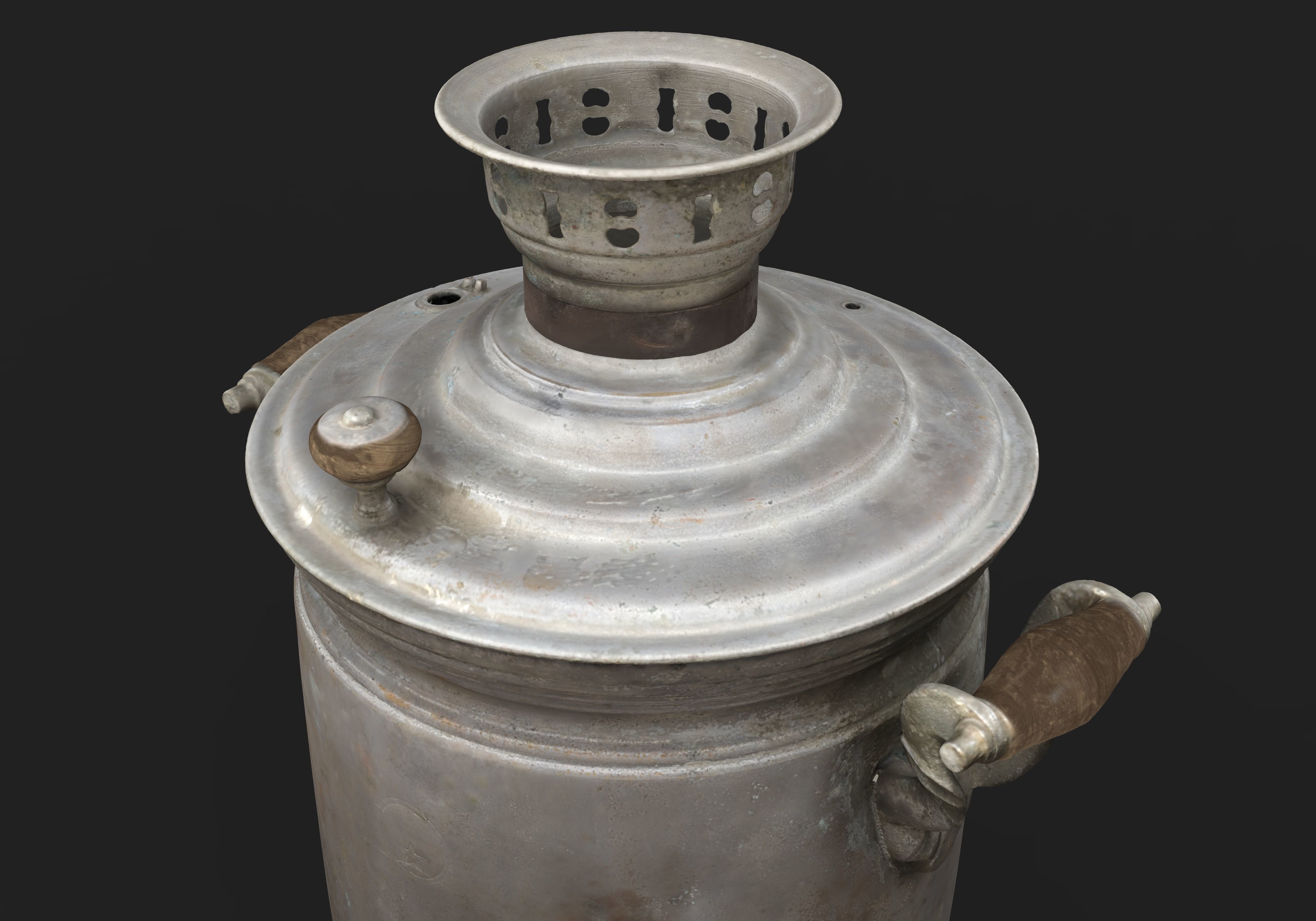 Old Samovar Low-poly 3D model_4
