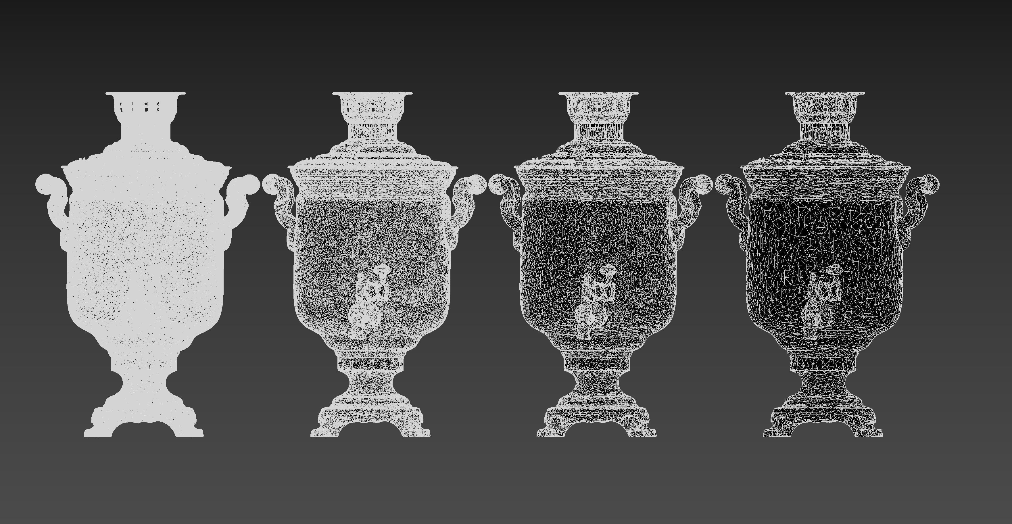 Old Samovar Low-poly 3D model_10