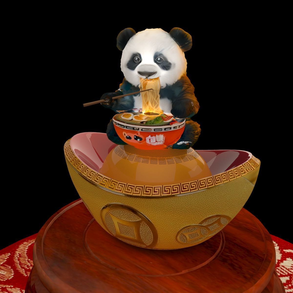 Chinese ramen panda figure 3D model_6