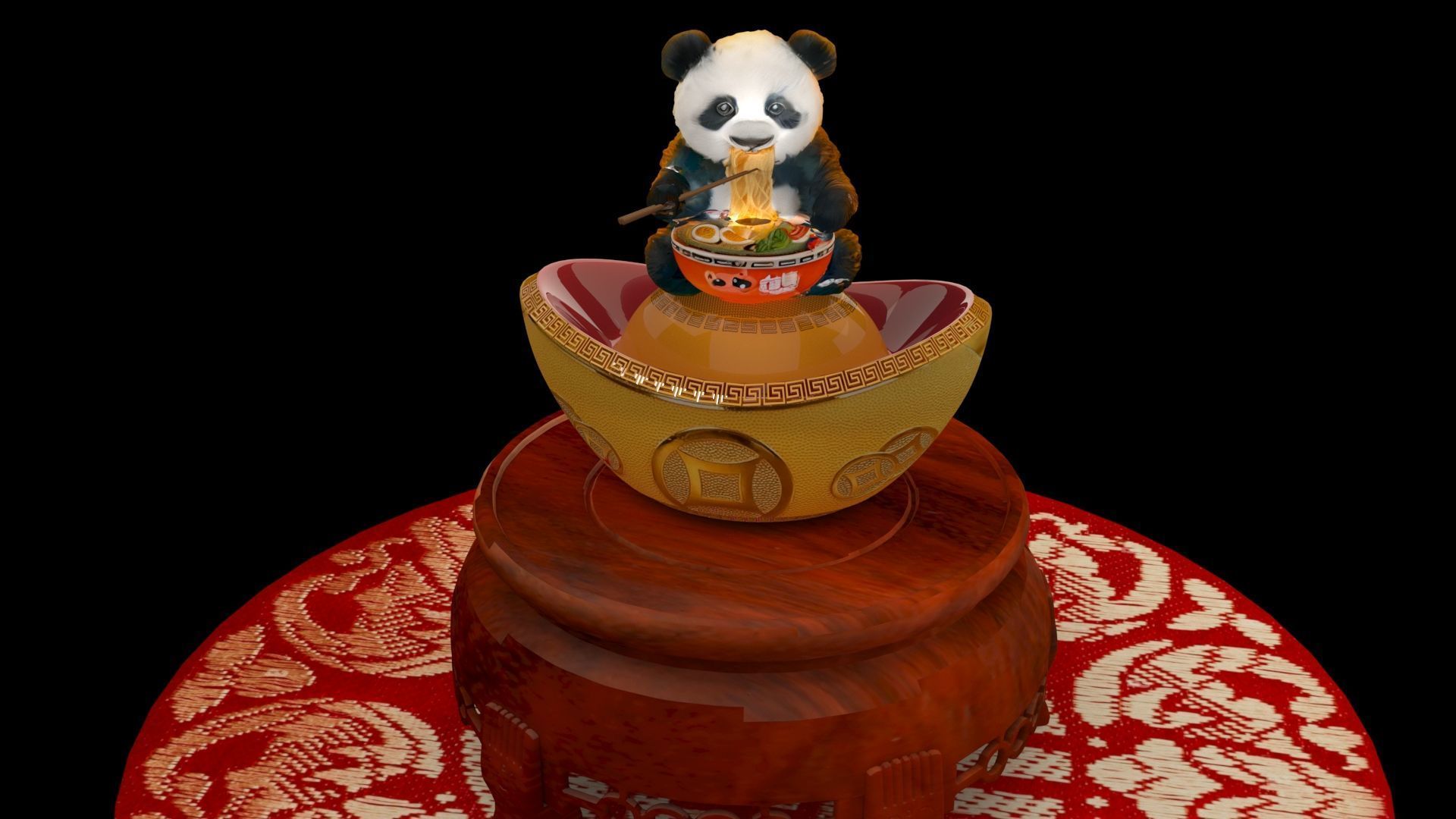 Chinese ramen panda figure 3D model_3