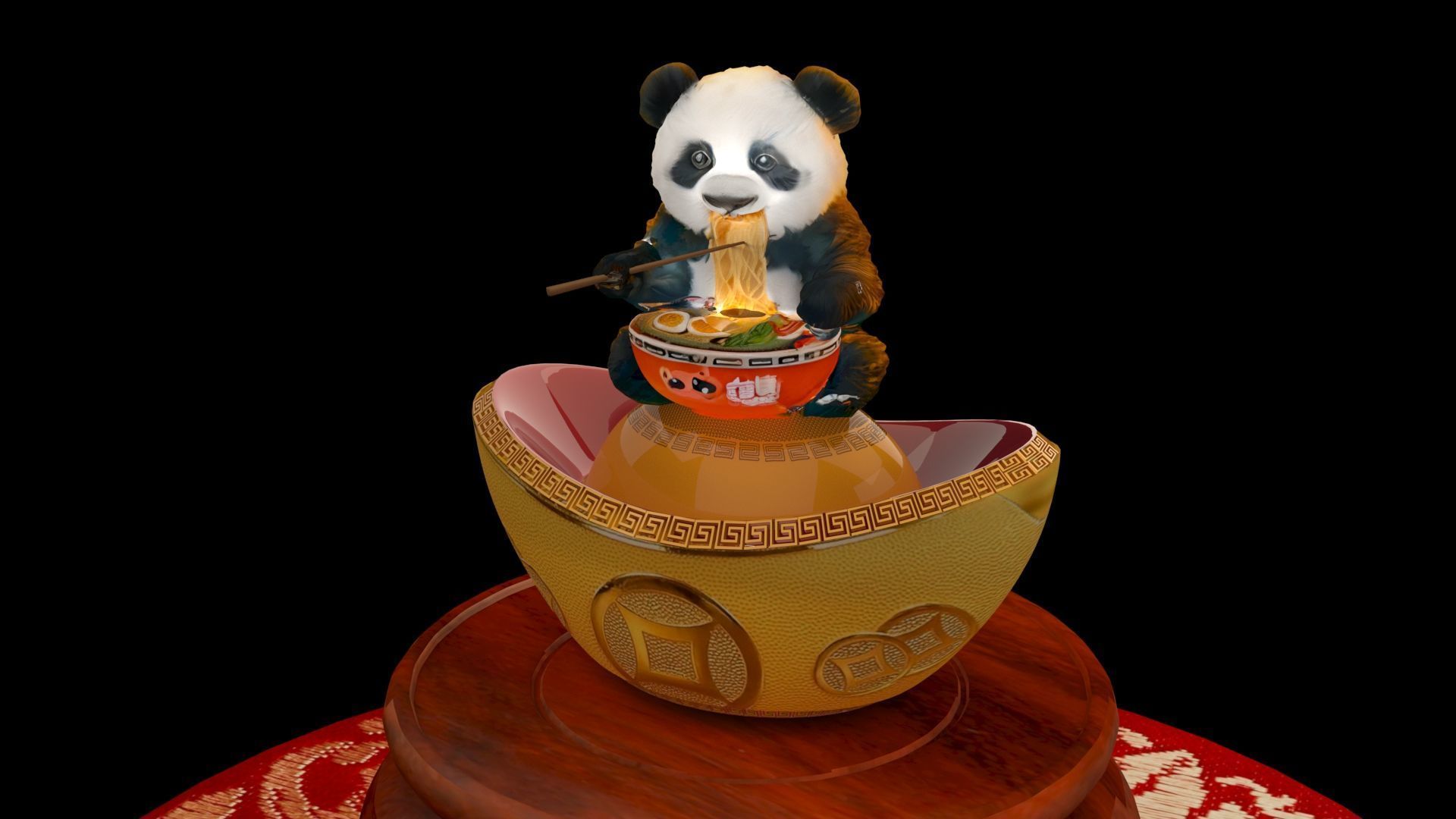 Chinese ramen panda figure 3D model_5
