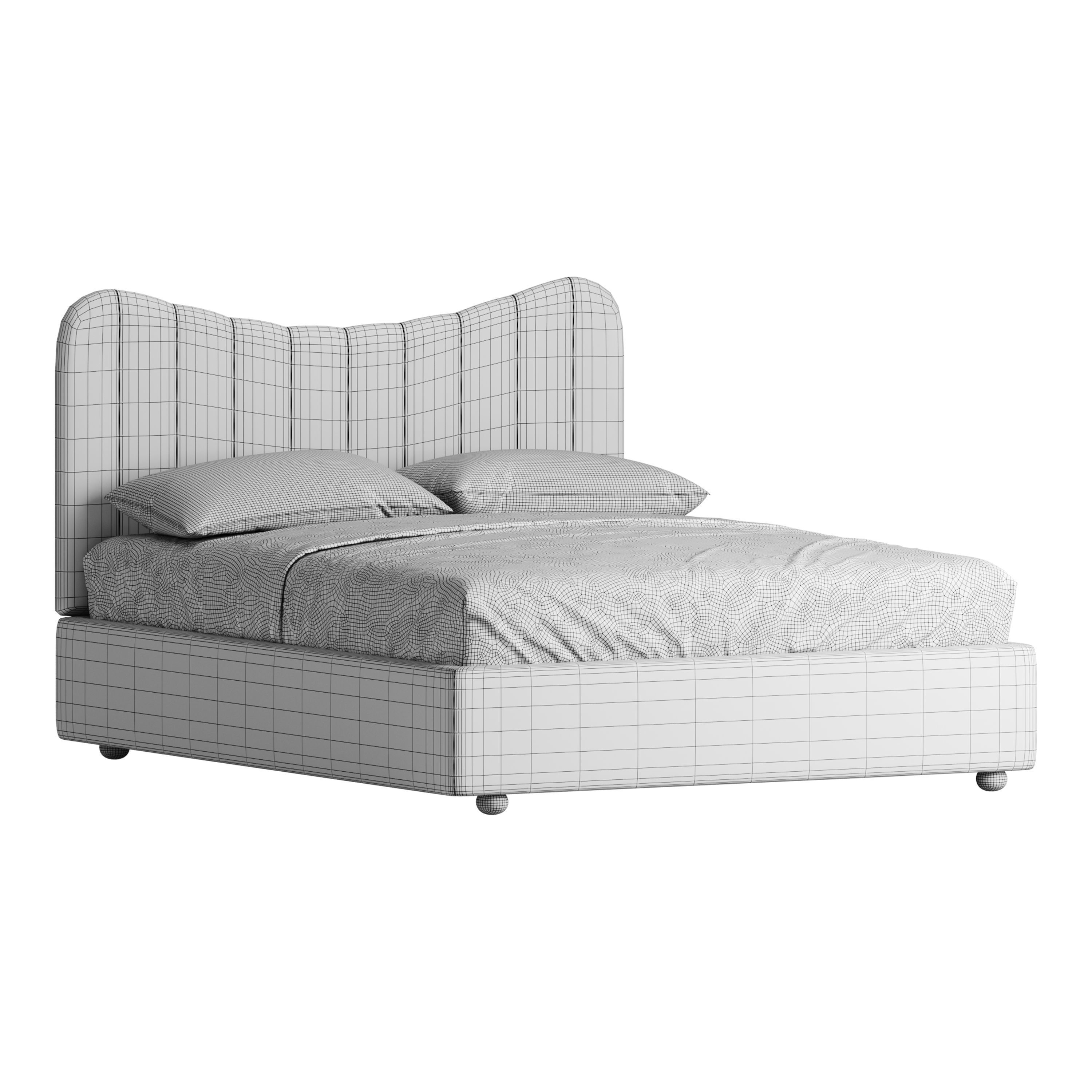 Bed LINE BEIGE by Romatti 3D model_13