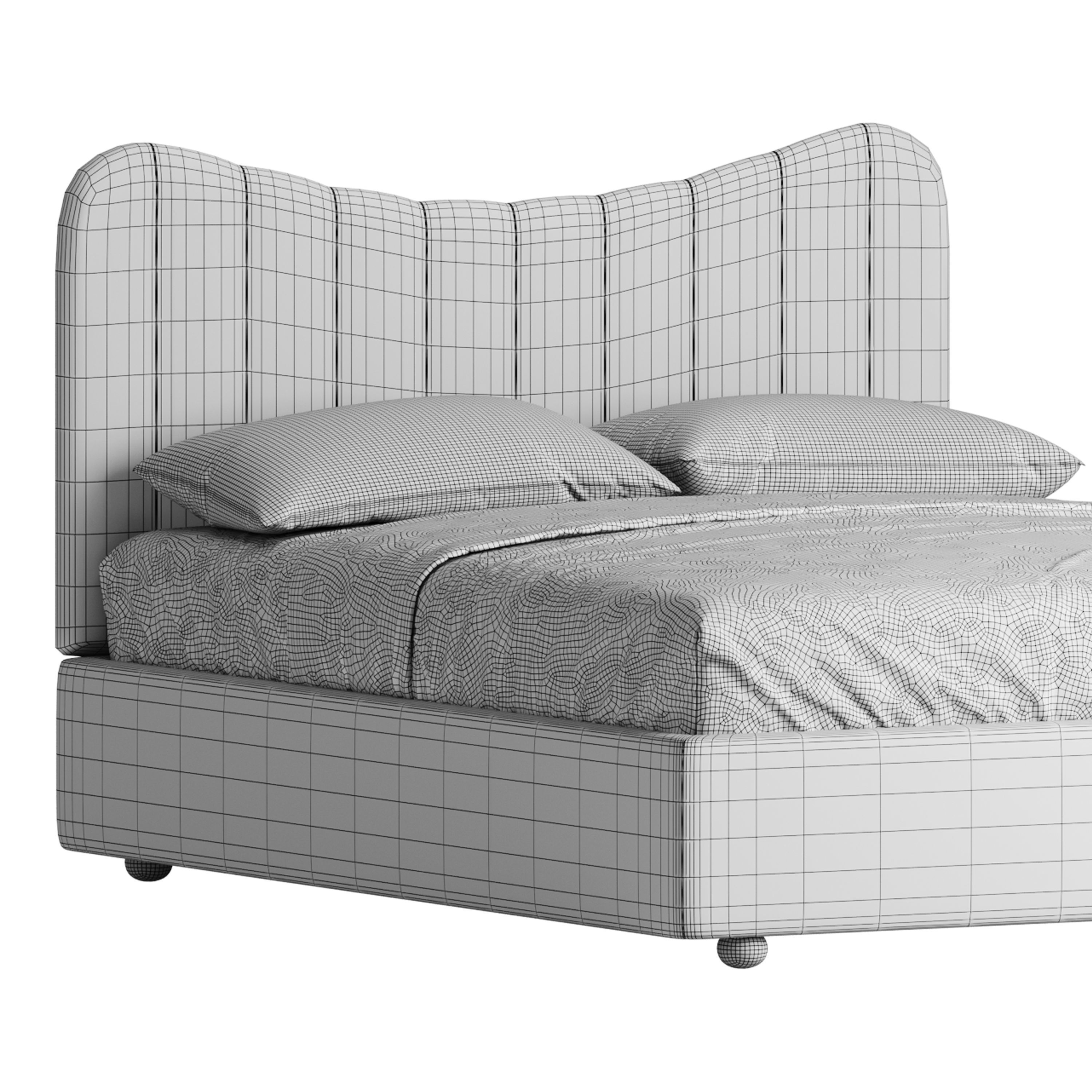 Bed LINE BEIGE by Romatti 3D model_14