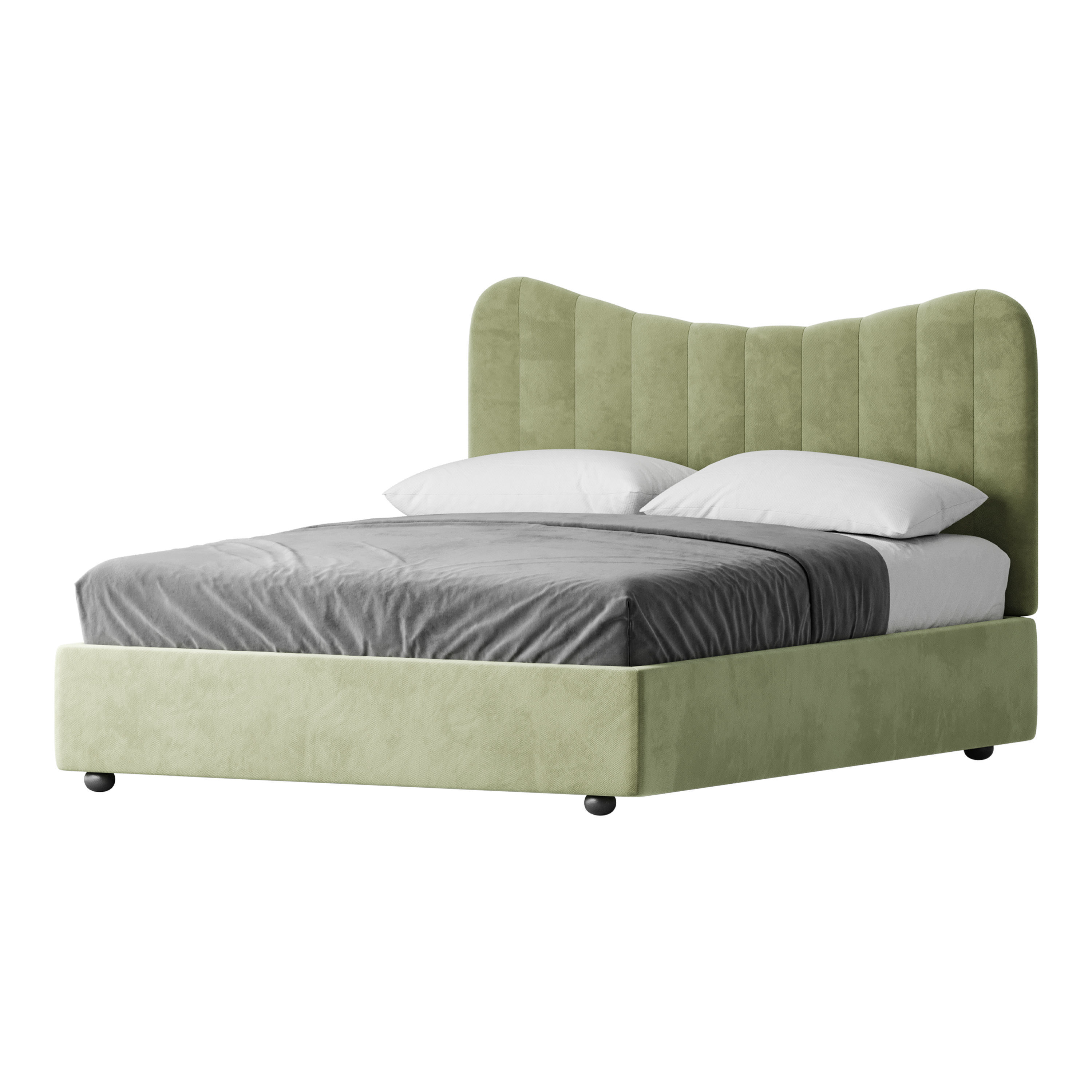 Bed LINE BEIGE by Romatti 3D model_1