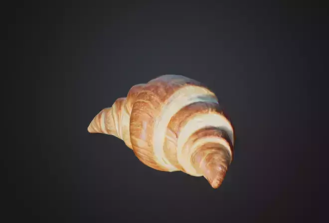 3D Realistic Croissant Pastry