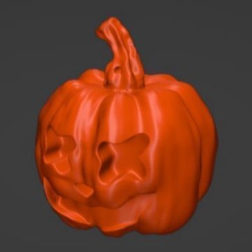 Pumpkin stl key block 3D print model_6