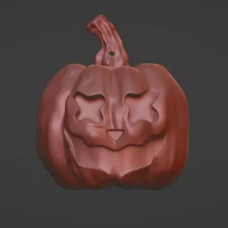 Pumpkin stl key block 3D print model_0