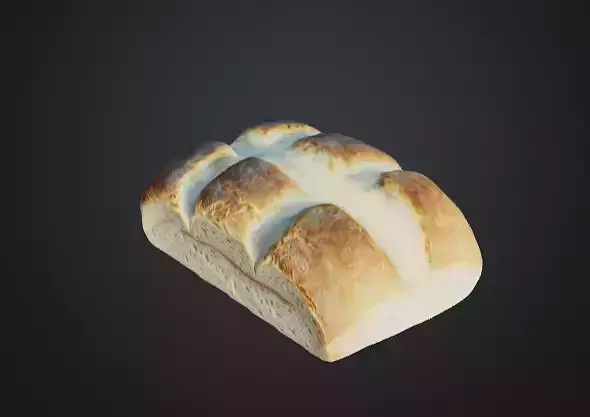Realistic Loaf of Bread 3D Model