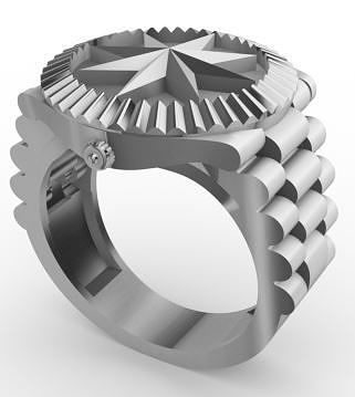Rolex Star Rings Texture 3D print model 3D print model