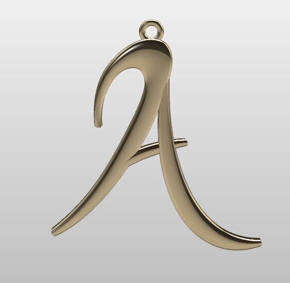 Handwritten Style Personalized Letter Pendant 3D print model_3