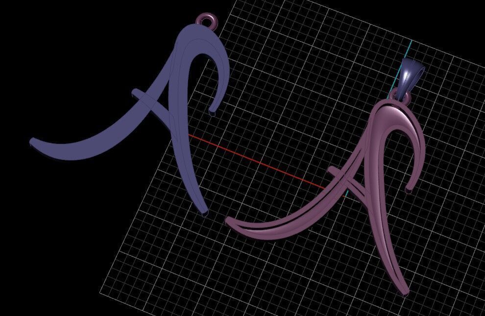 Handwritten Style Personalized Letter Pendant 3D print model_2