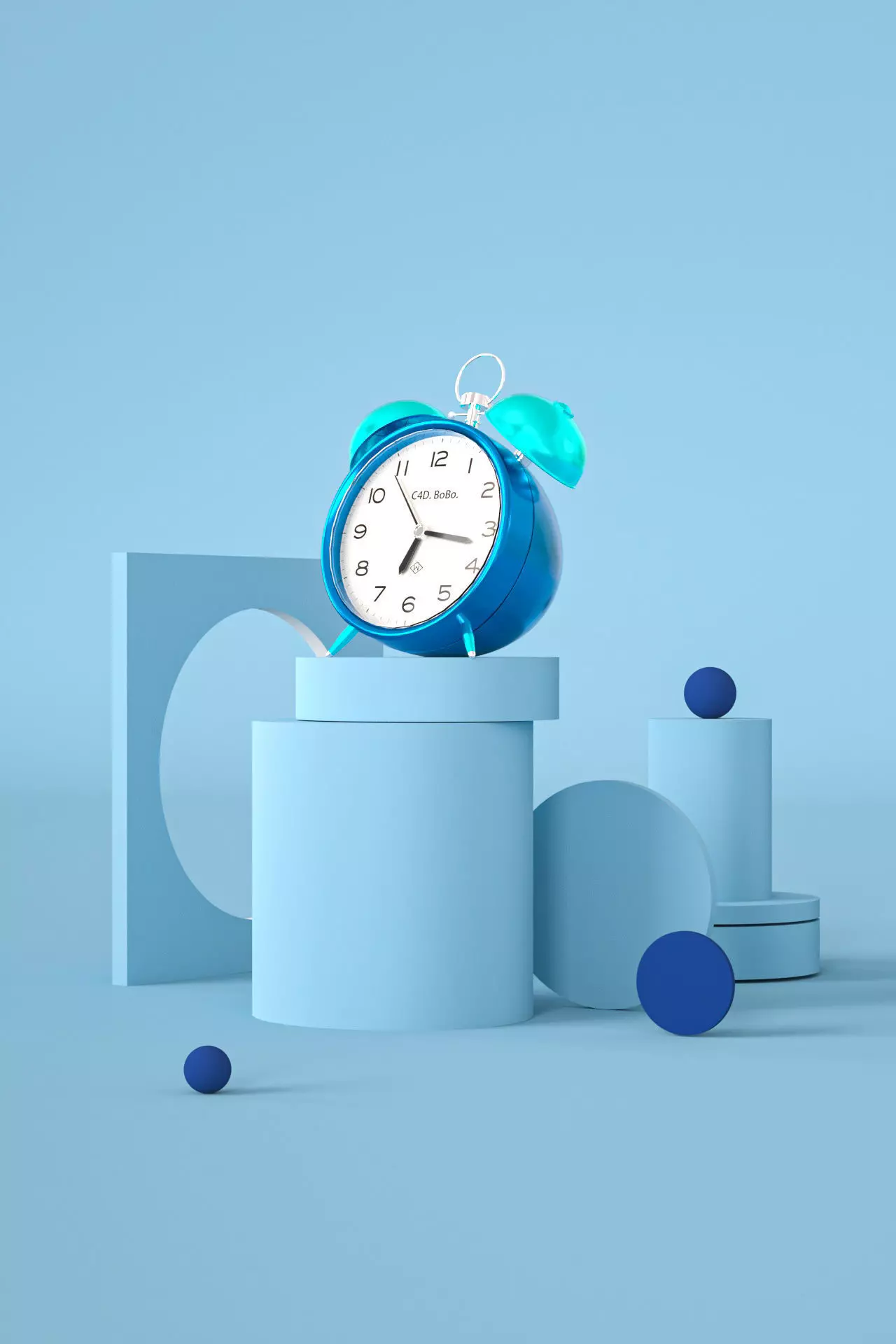 Alarm Clock 3D model with cinema 4d Octane 3D model 3D model_0
