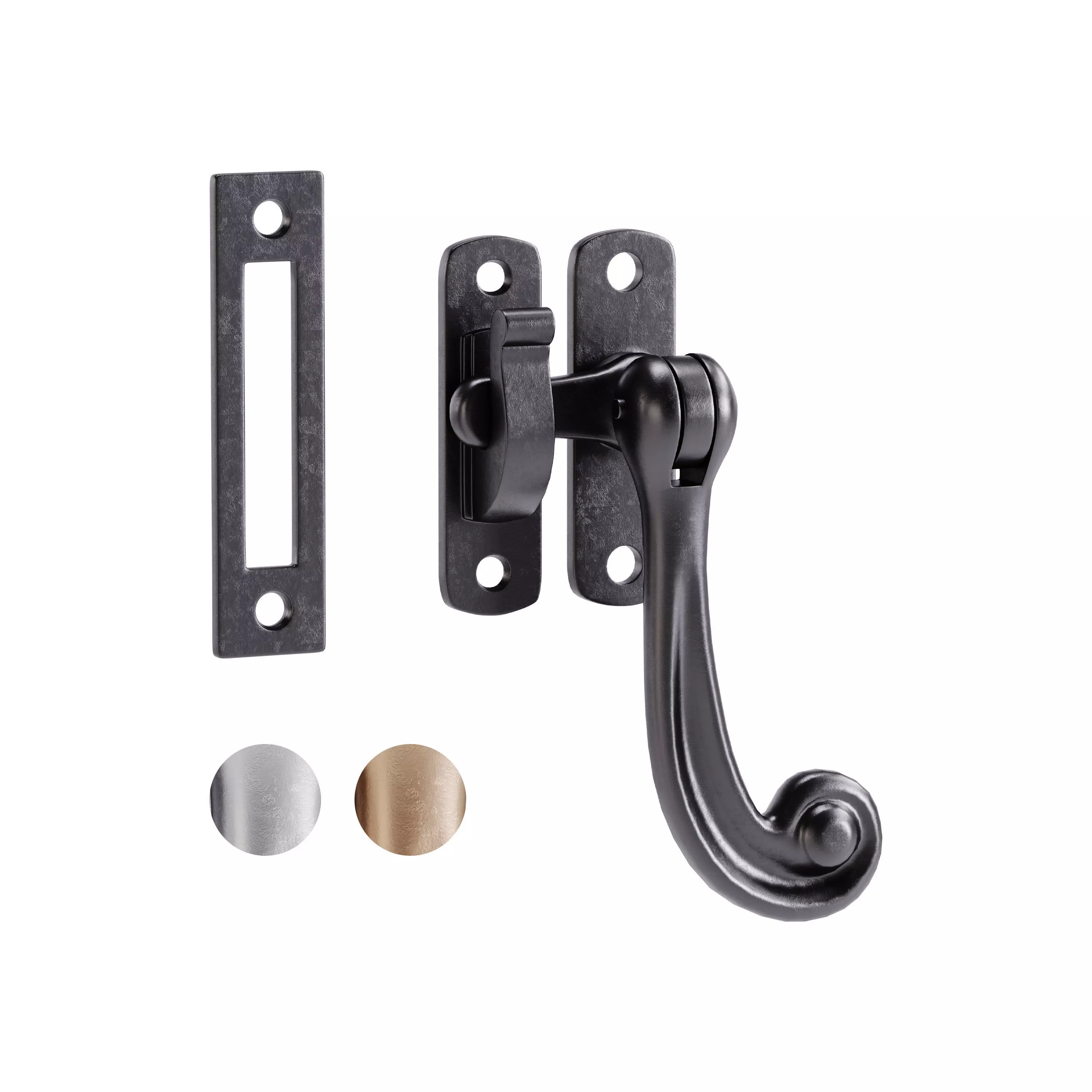 Black Window Sash Door Lock 3D model_0