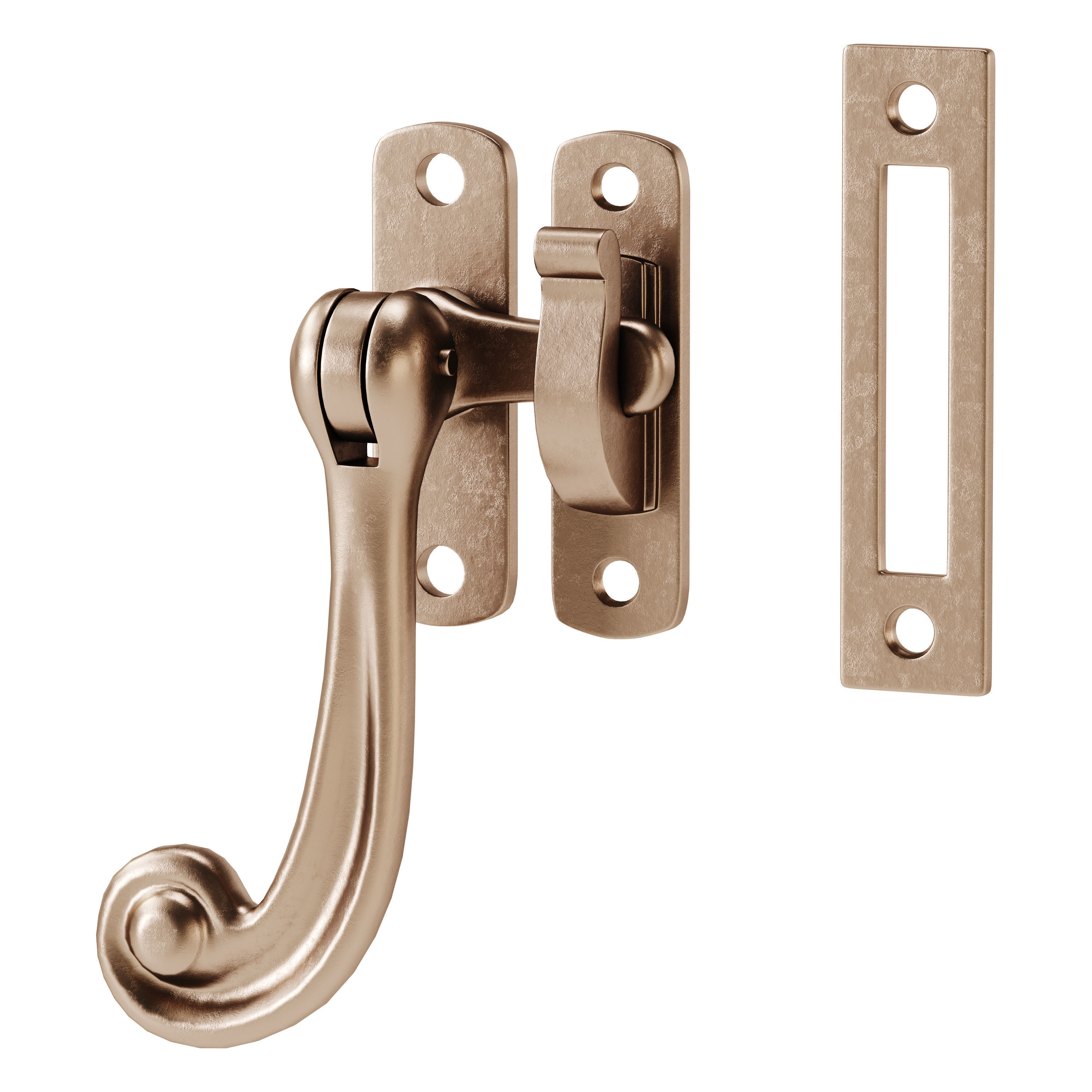 Black Window Sash Door Lock 3D model_9