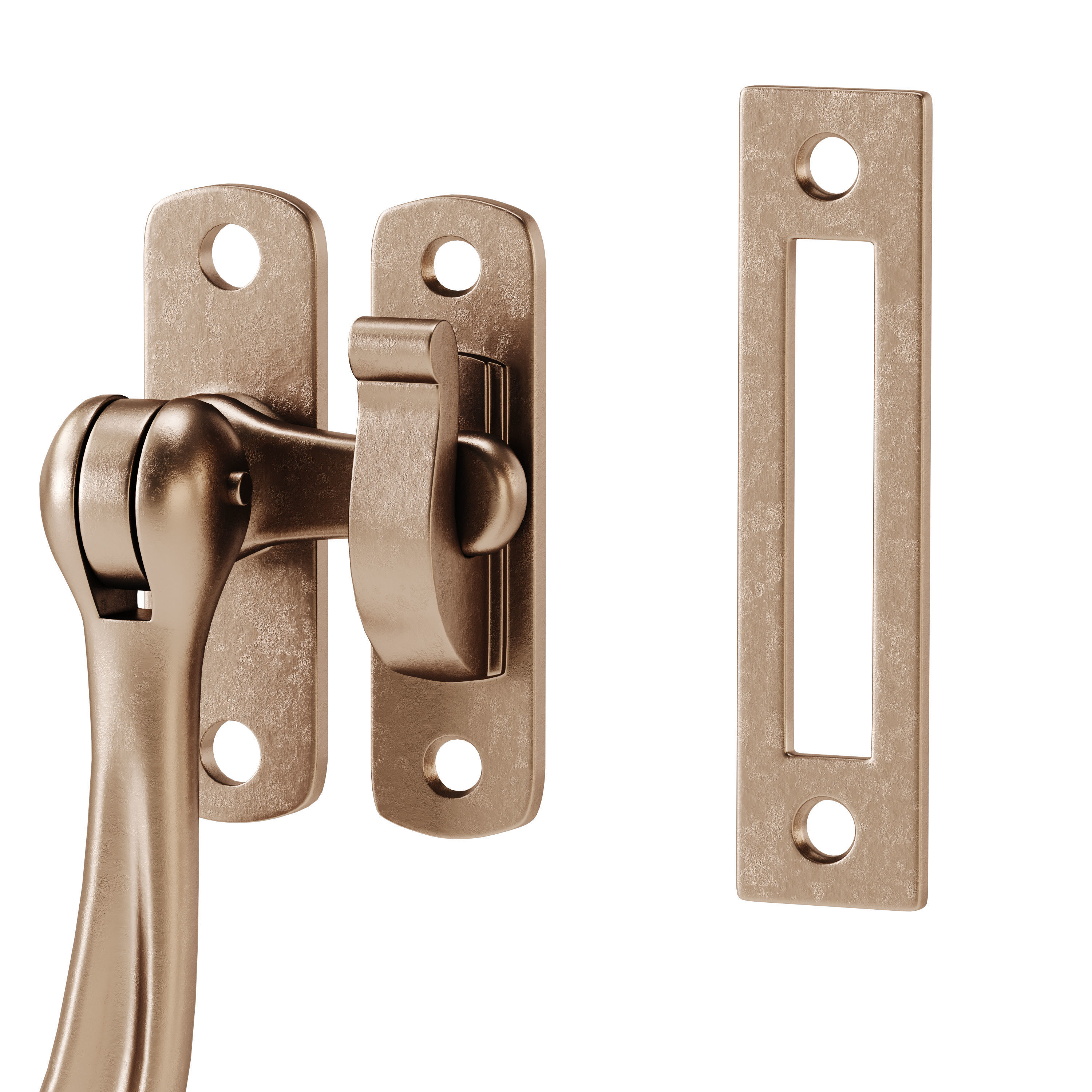 Black Window Sash Door Lock 3D model_4