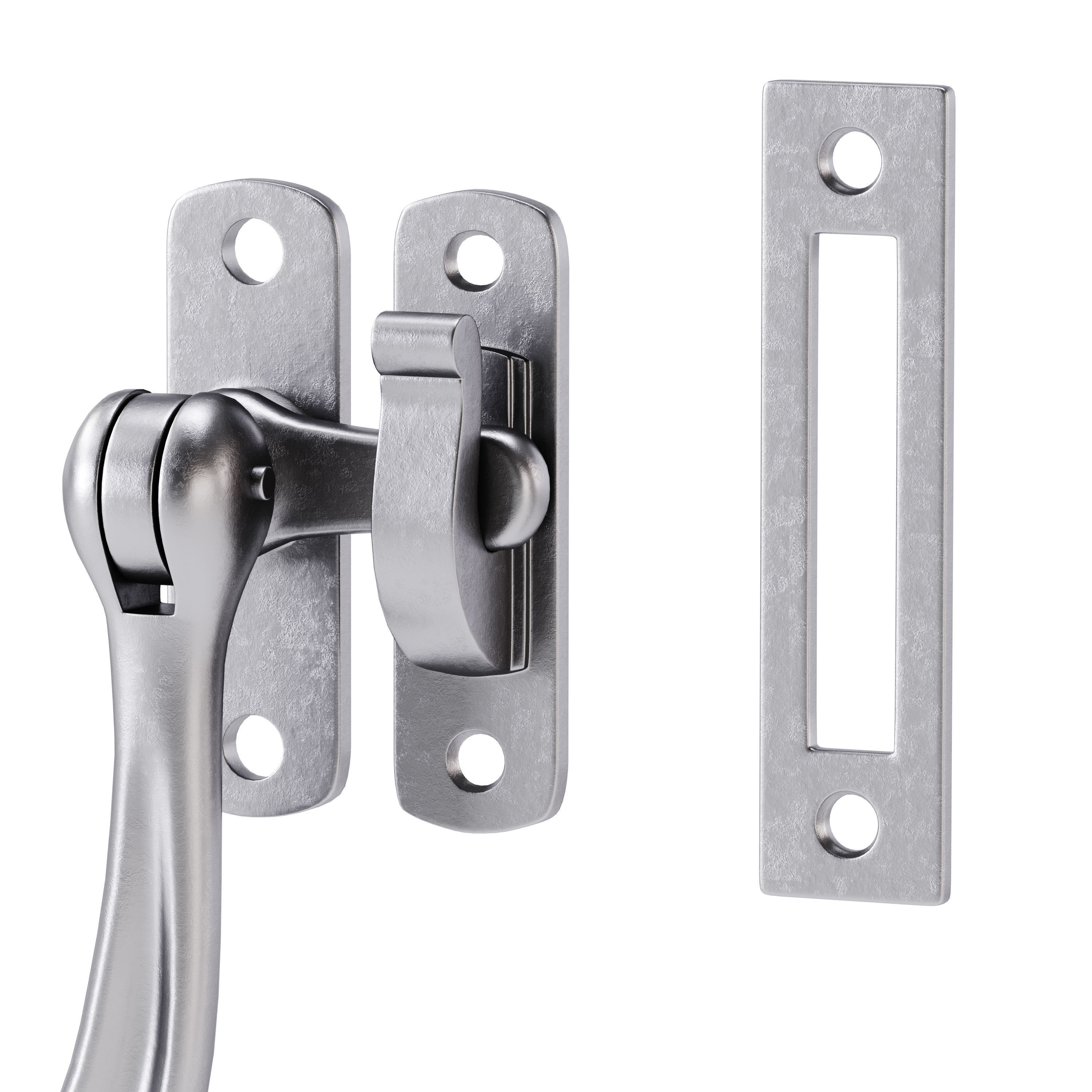 Black Window Sash Door Lock 3D model_8