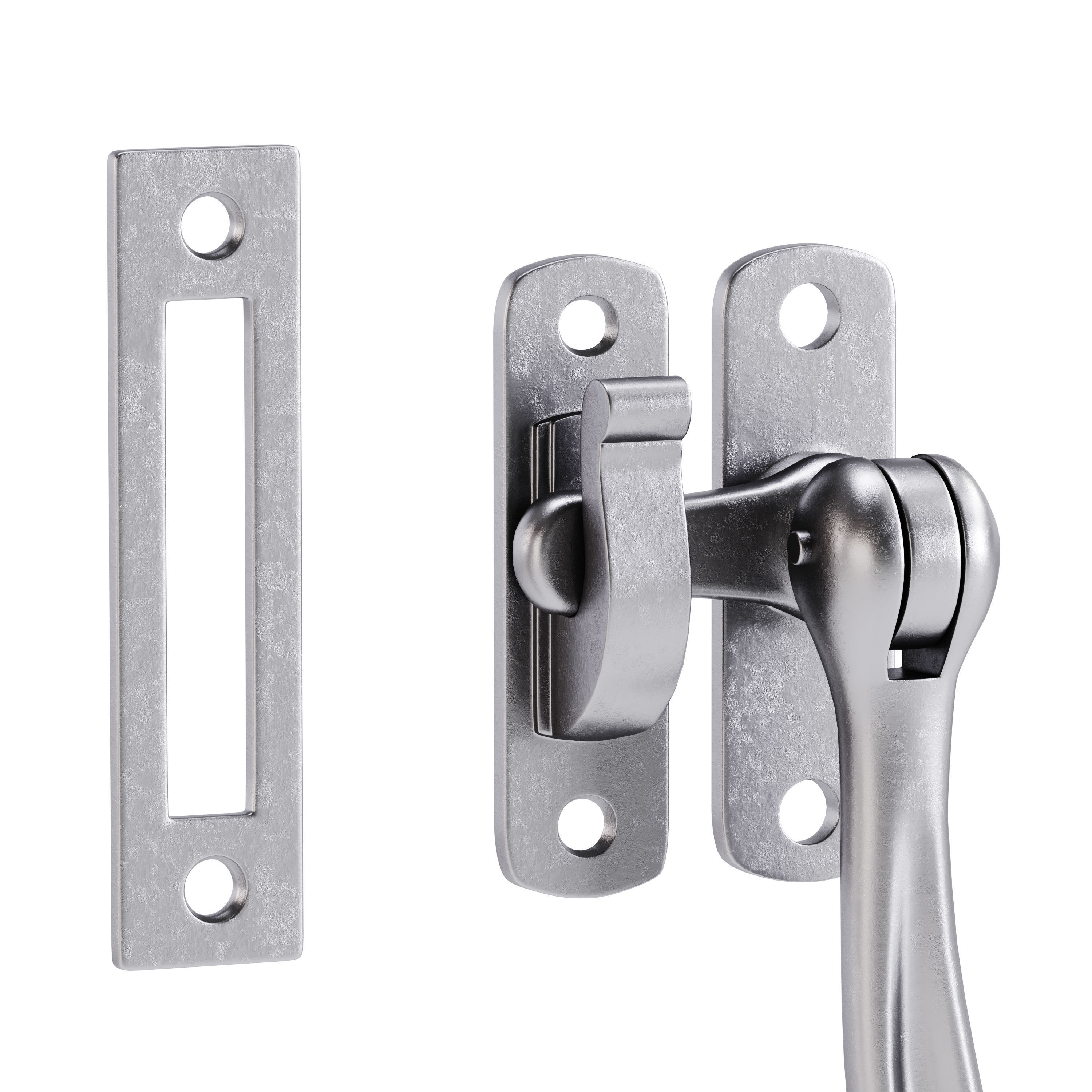 Black Window Sash Door Lock 3D model_10