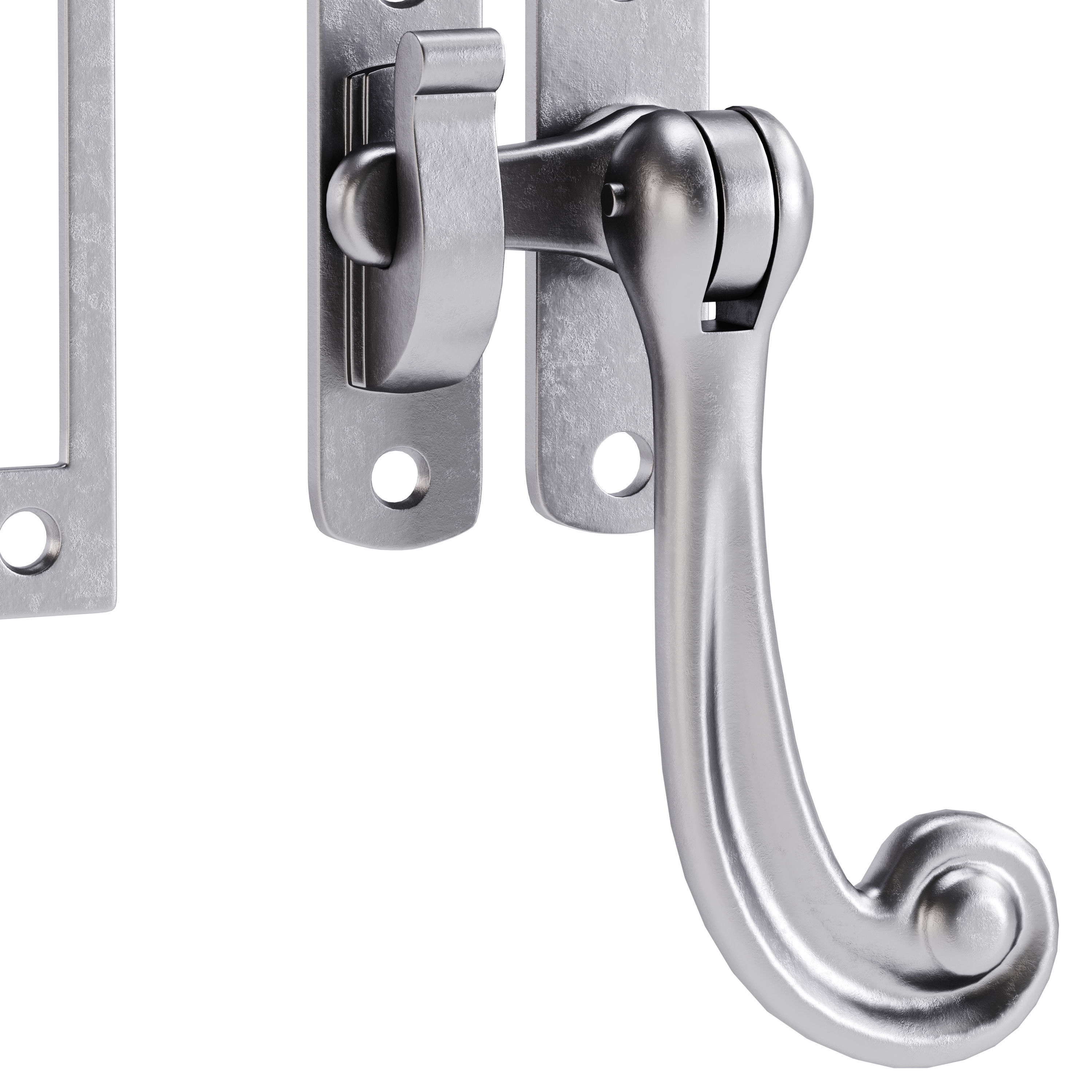 Black Window Sash Door Lock 3D model_2