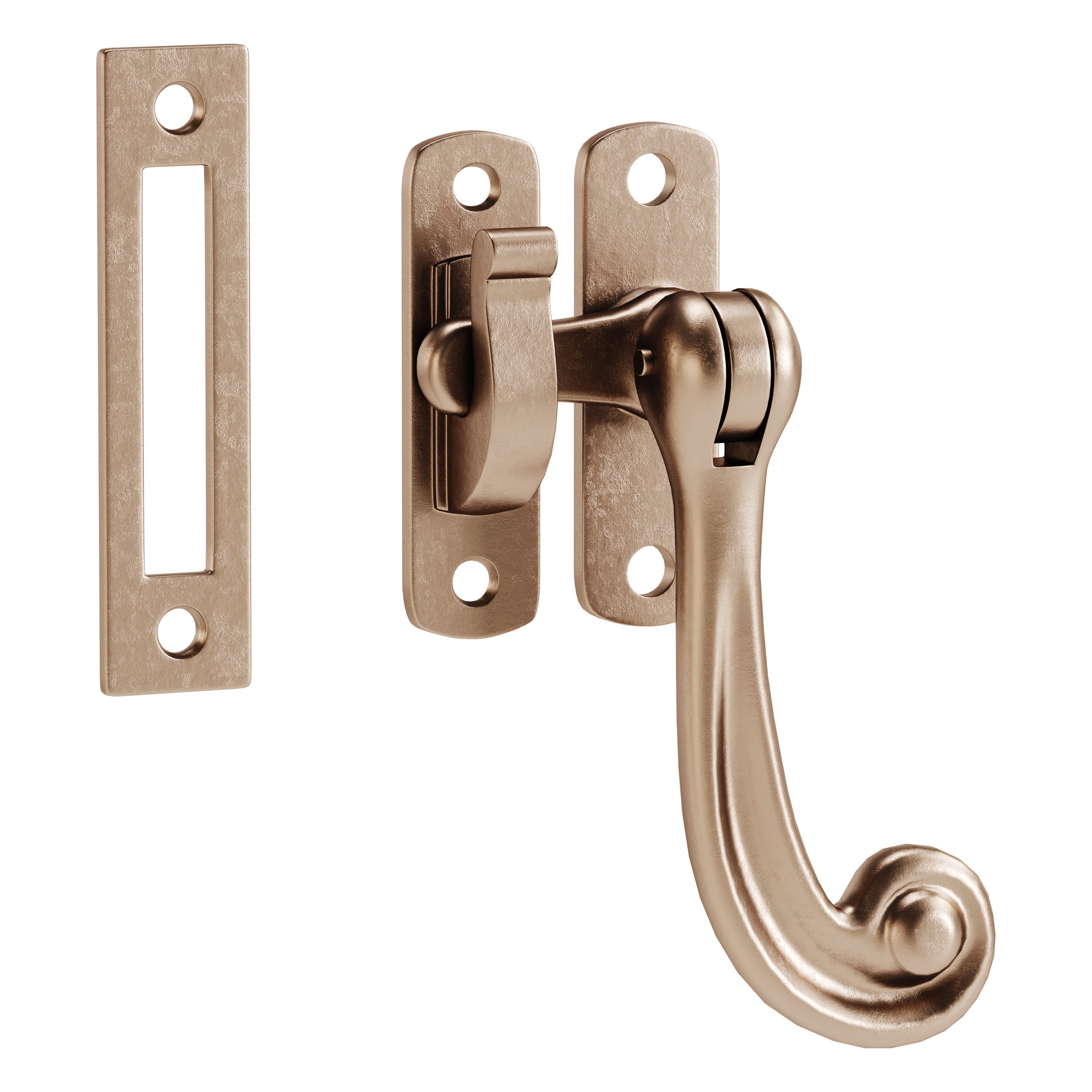 Black Window Sash Door Lock 3D model_7