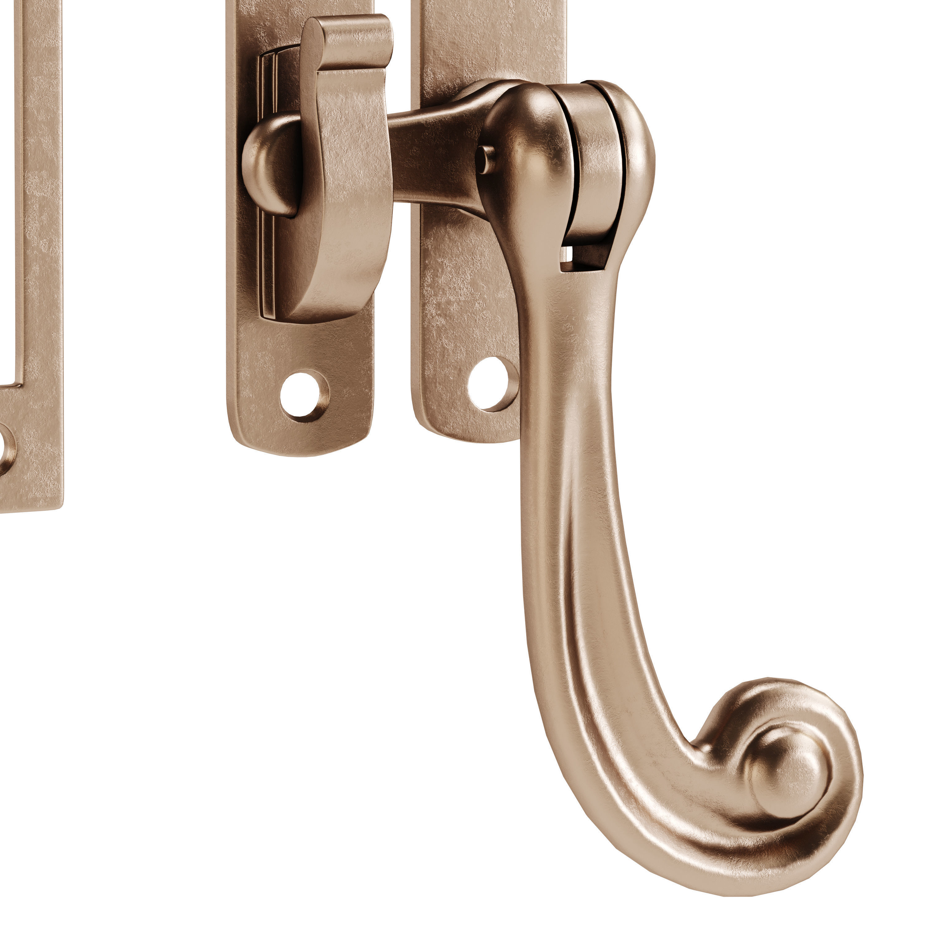 Black Window Sash Door Lock 3D model_12