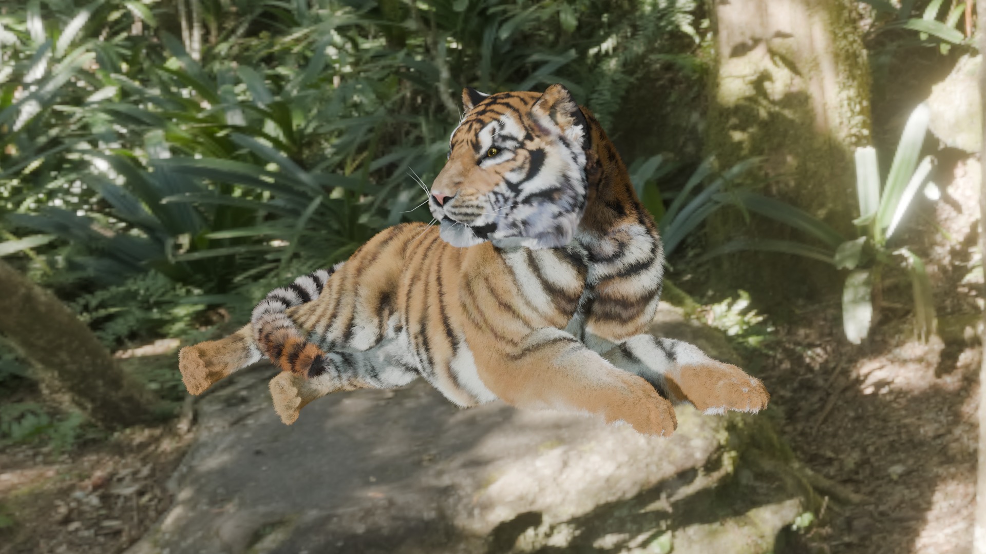 Tiger  Low-poly 3D model_5