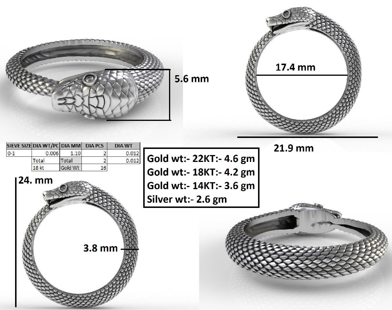 SNAKE RING 3D print model_19