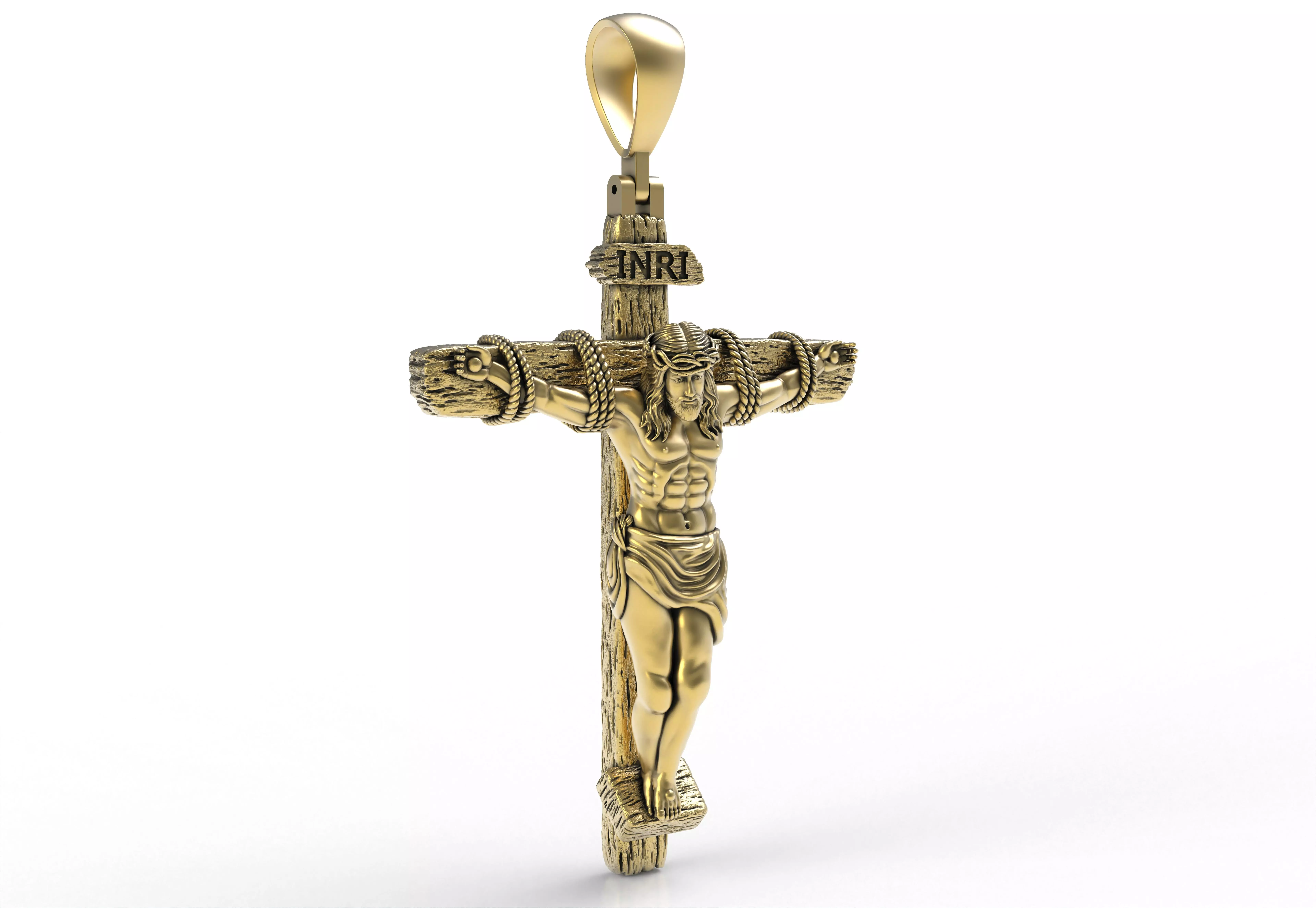 Jesus with Cross Pendant 3D print model_0