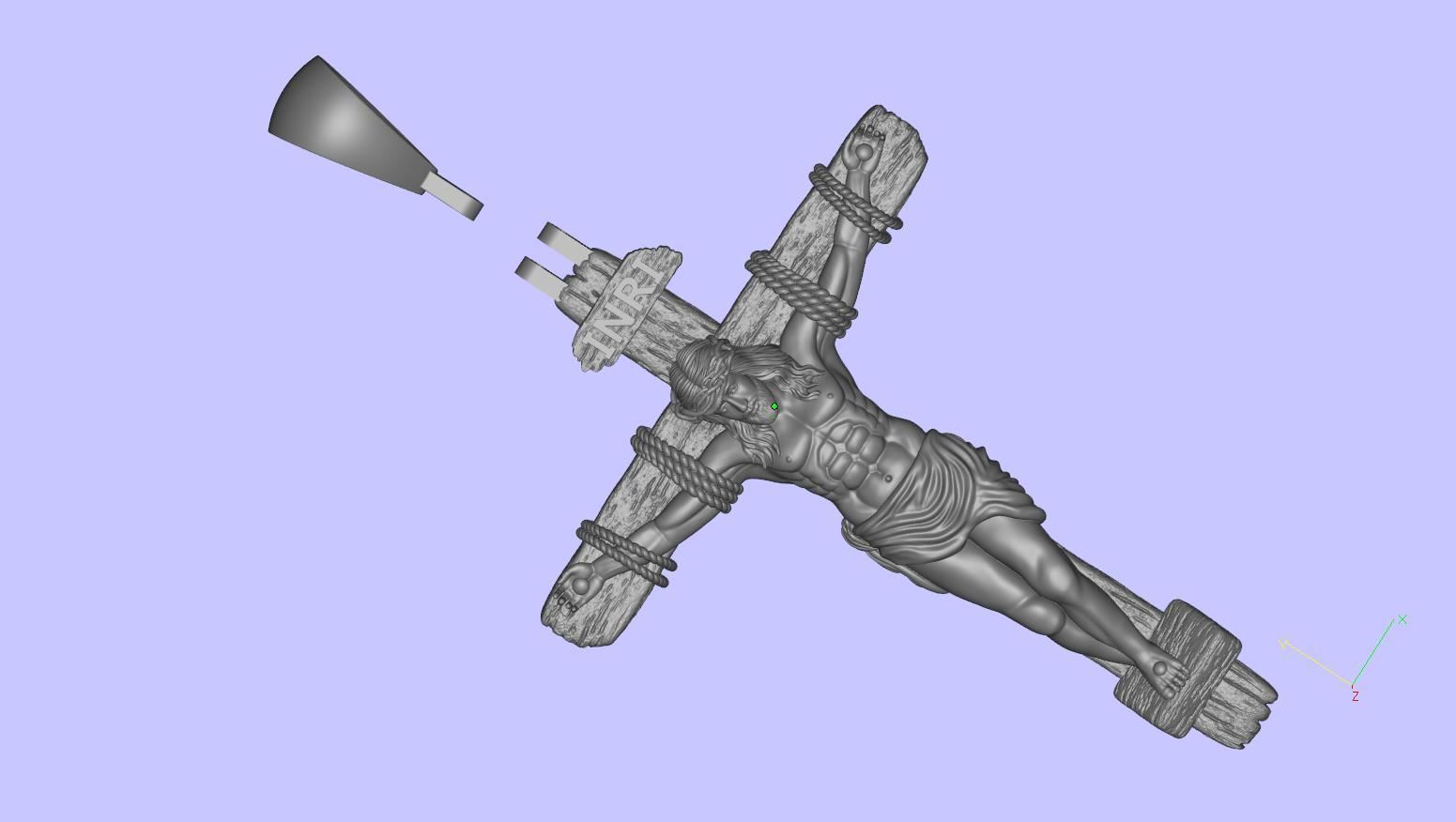 Jesus with Cross Pendant 3D print model_10