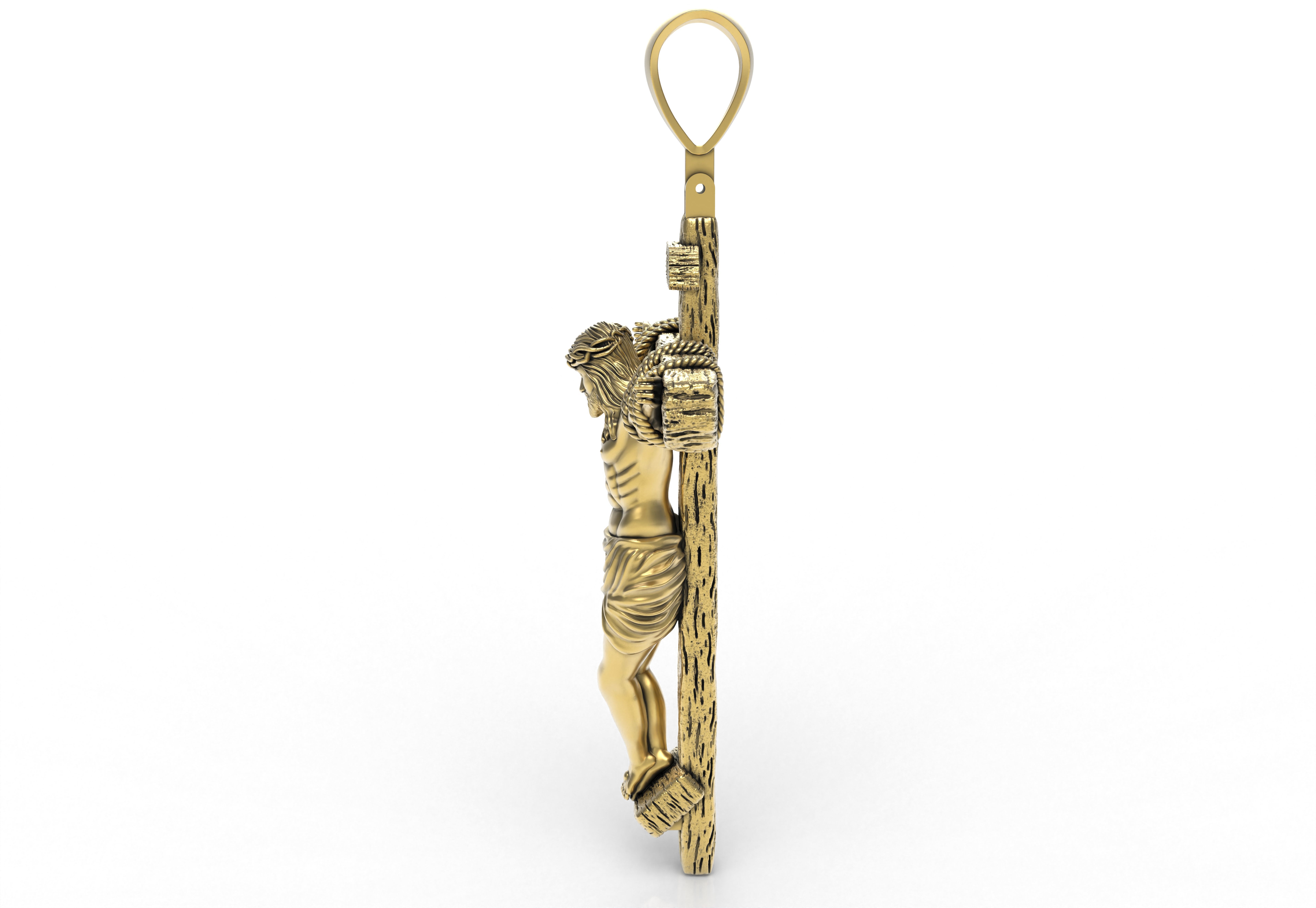 Jesus with Cross Pendant 3D print model_2