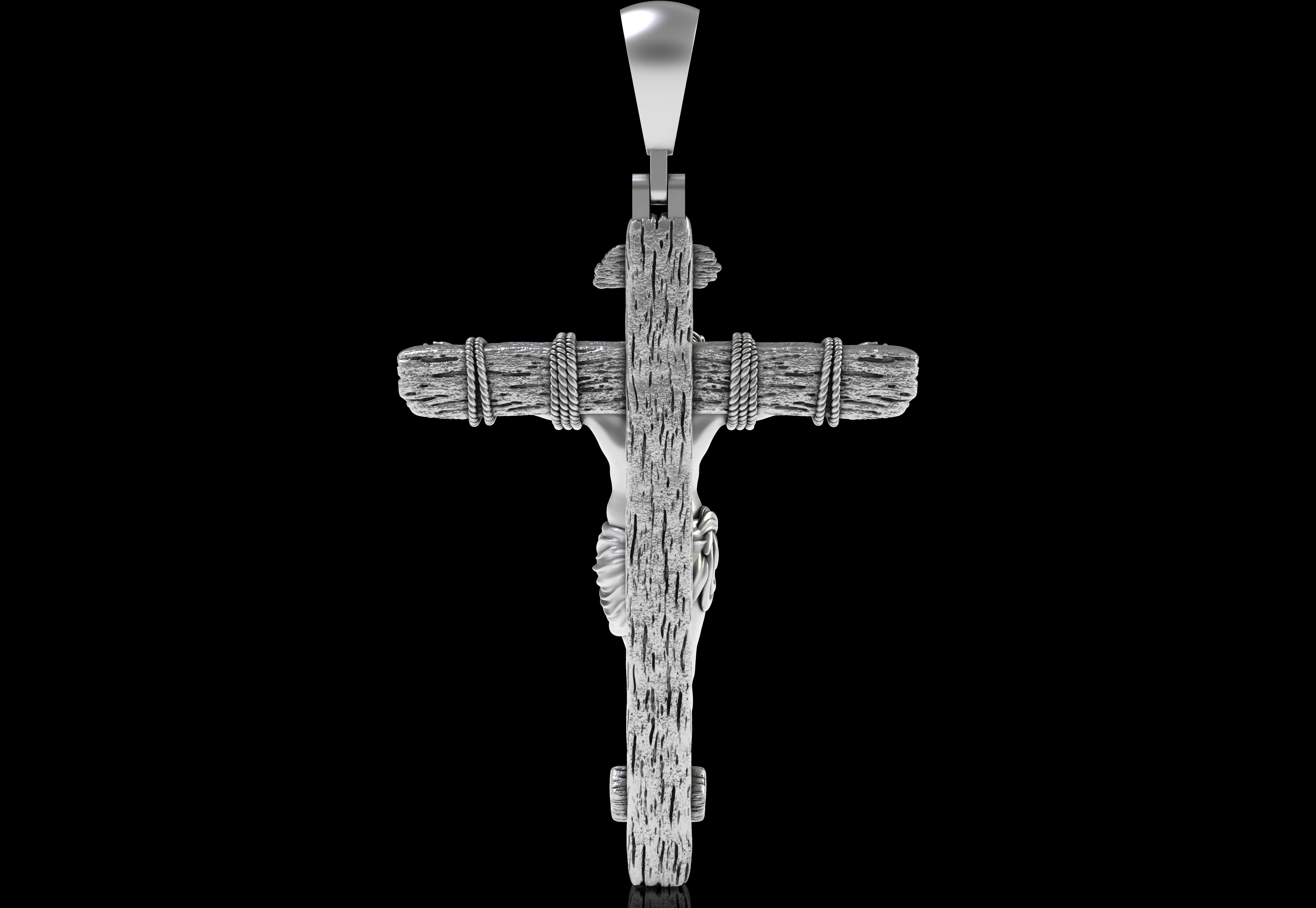Jesus with Cross Pendant 3D print model_8