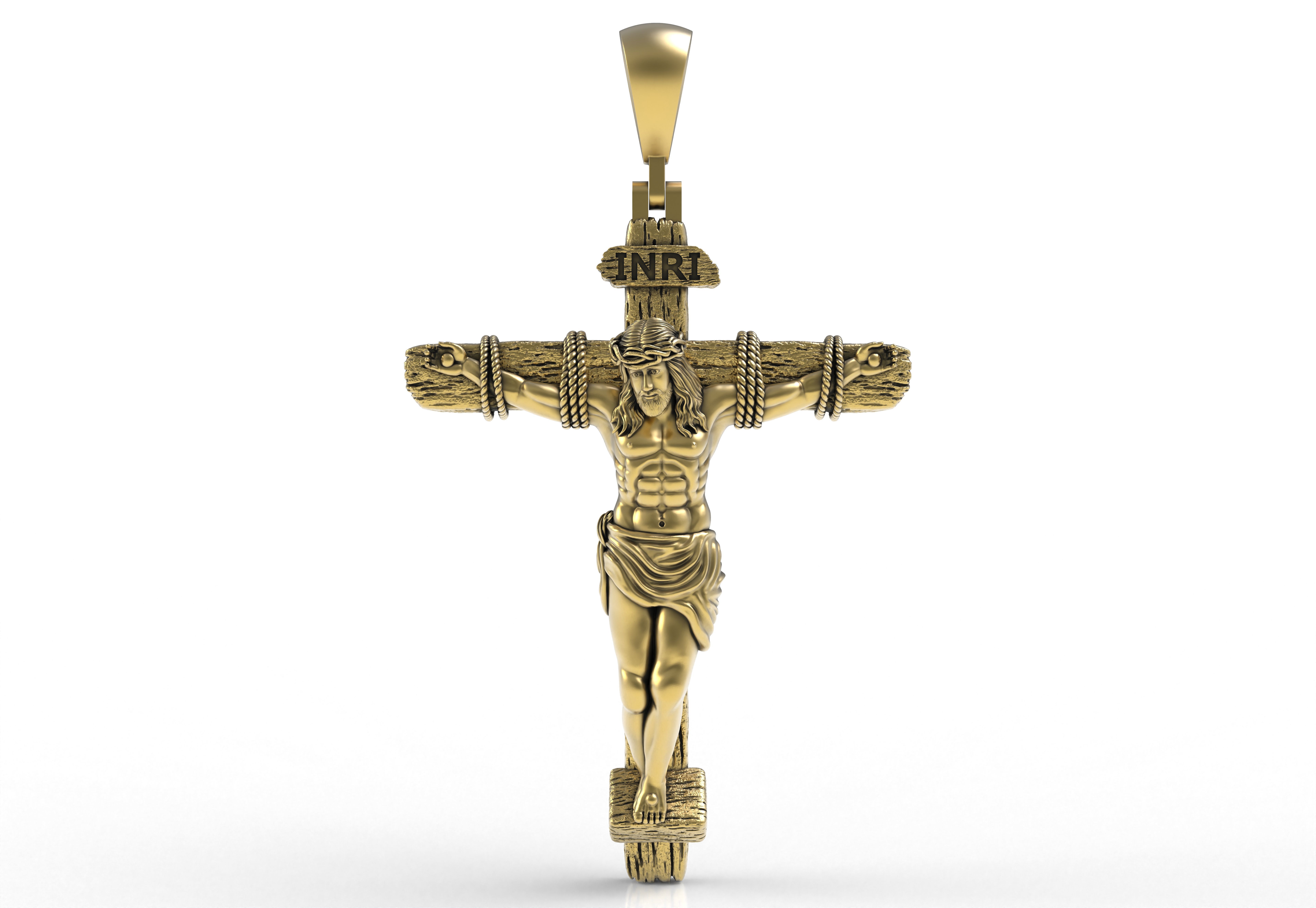 Jesus with Cross Pendant 3D print model_1
