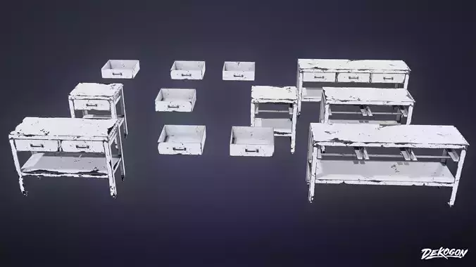 INDUSTRIAL - Table Workbench 04 - LOW POLY AND NANITE