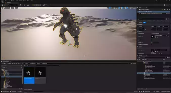 Mechzila Giant in Action Low-poly 3D model