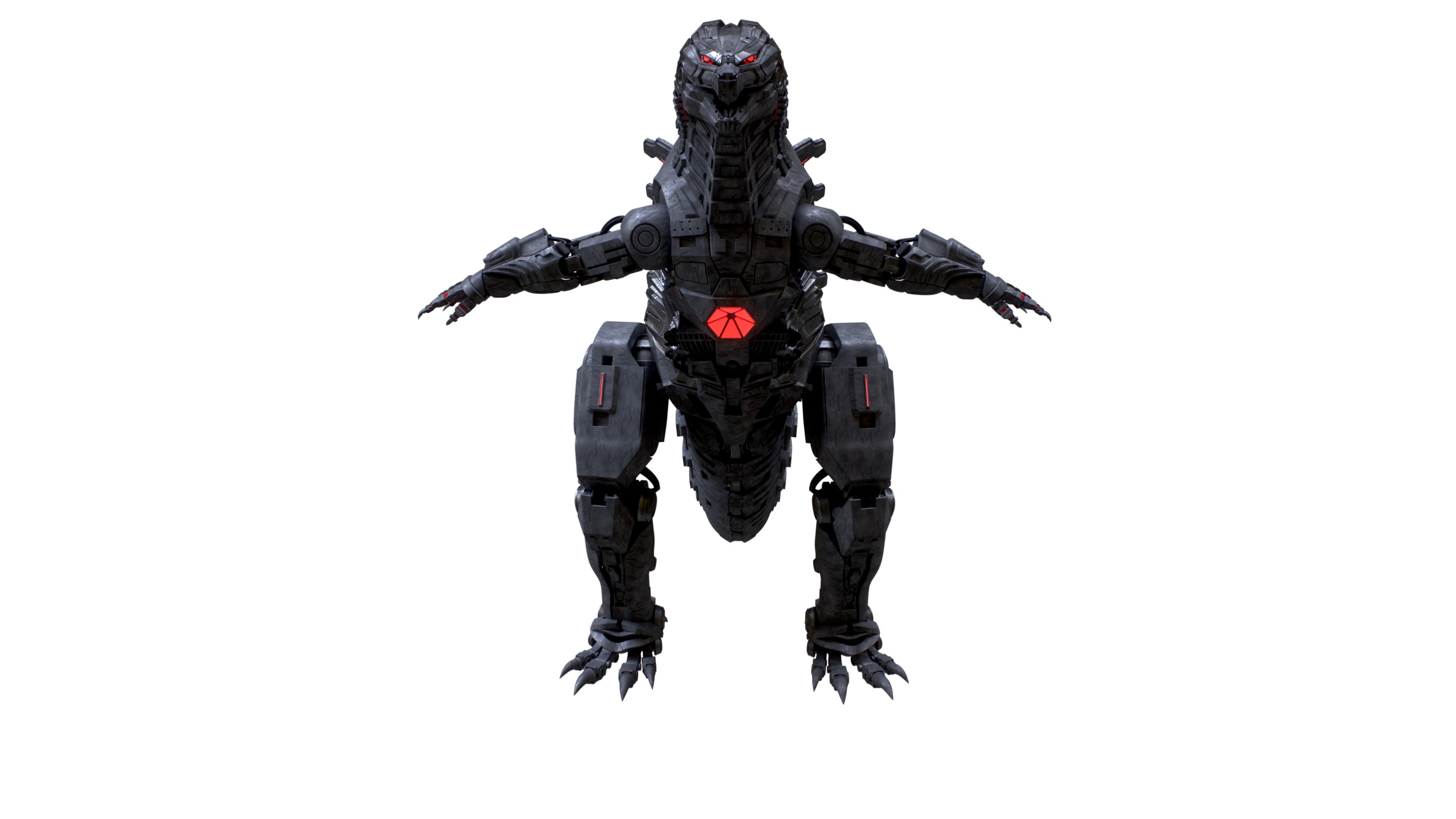 Mechzila Giant in Action Low-poly 3D model_6