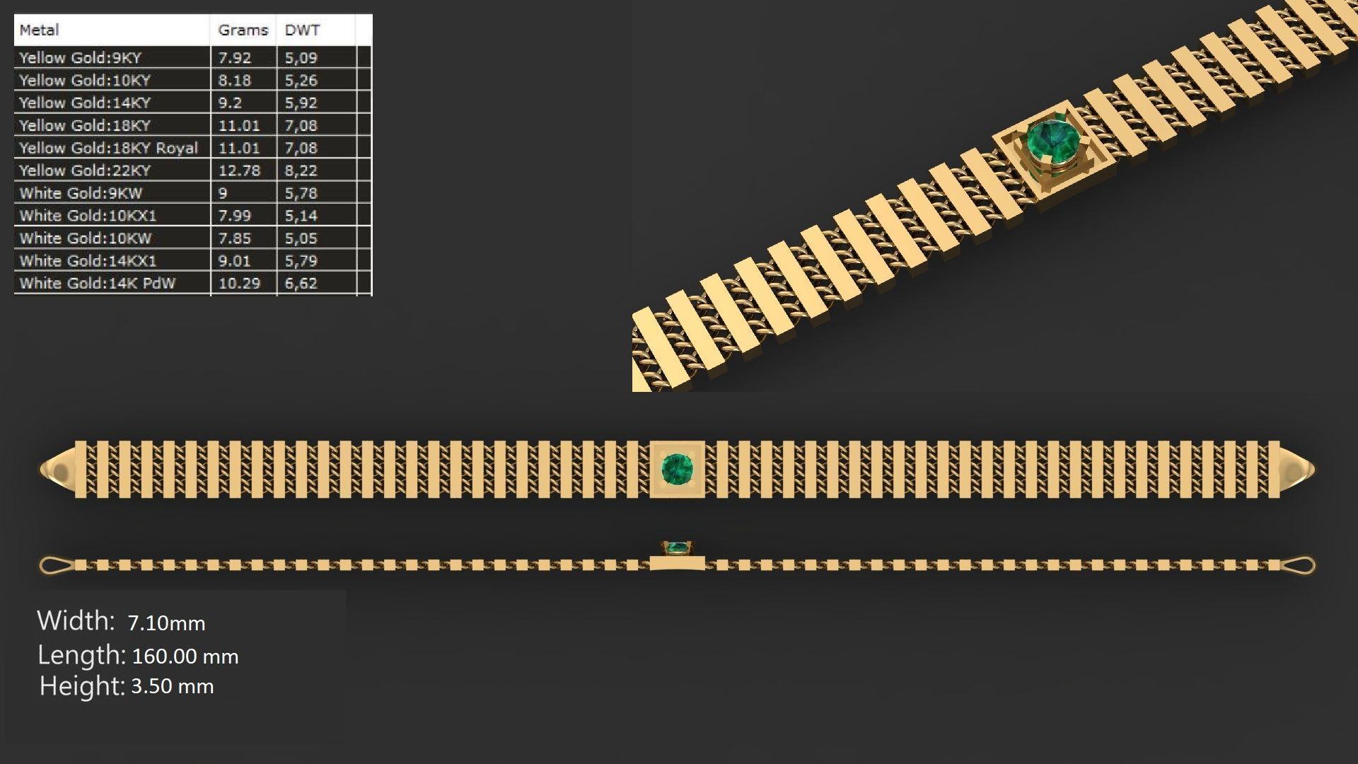 LIGHT WEIGHT LINK CHAIN BRACELT - 90 PIECES READY FOR PRINT 3D print model_54