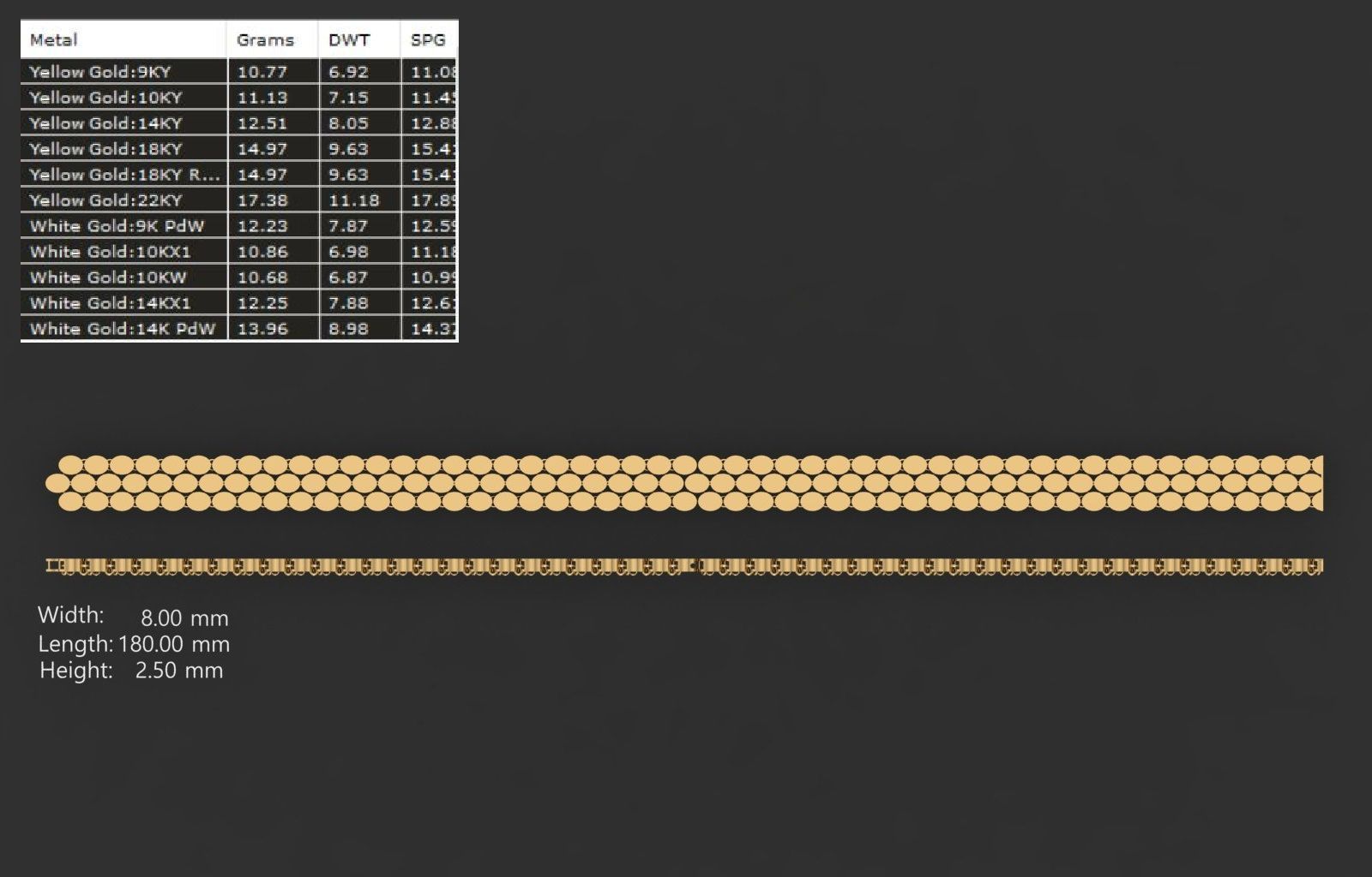 LIGHT WEIGHT LINK CHAIN BRACELT - 90 PIECES READY FOR PRINT 3D print model_40