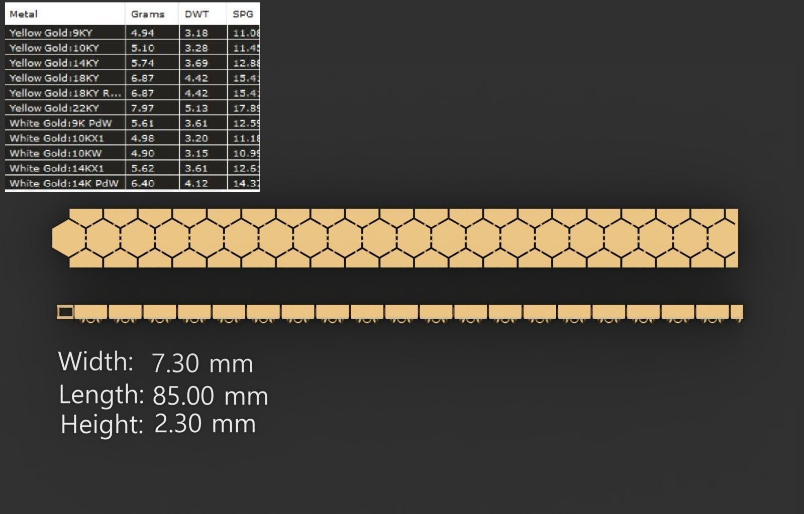 LIGHT WEIGHT LINK CHAIN BRACELT - 90 PIECES READY FOR PRINT 3D print model_47