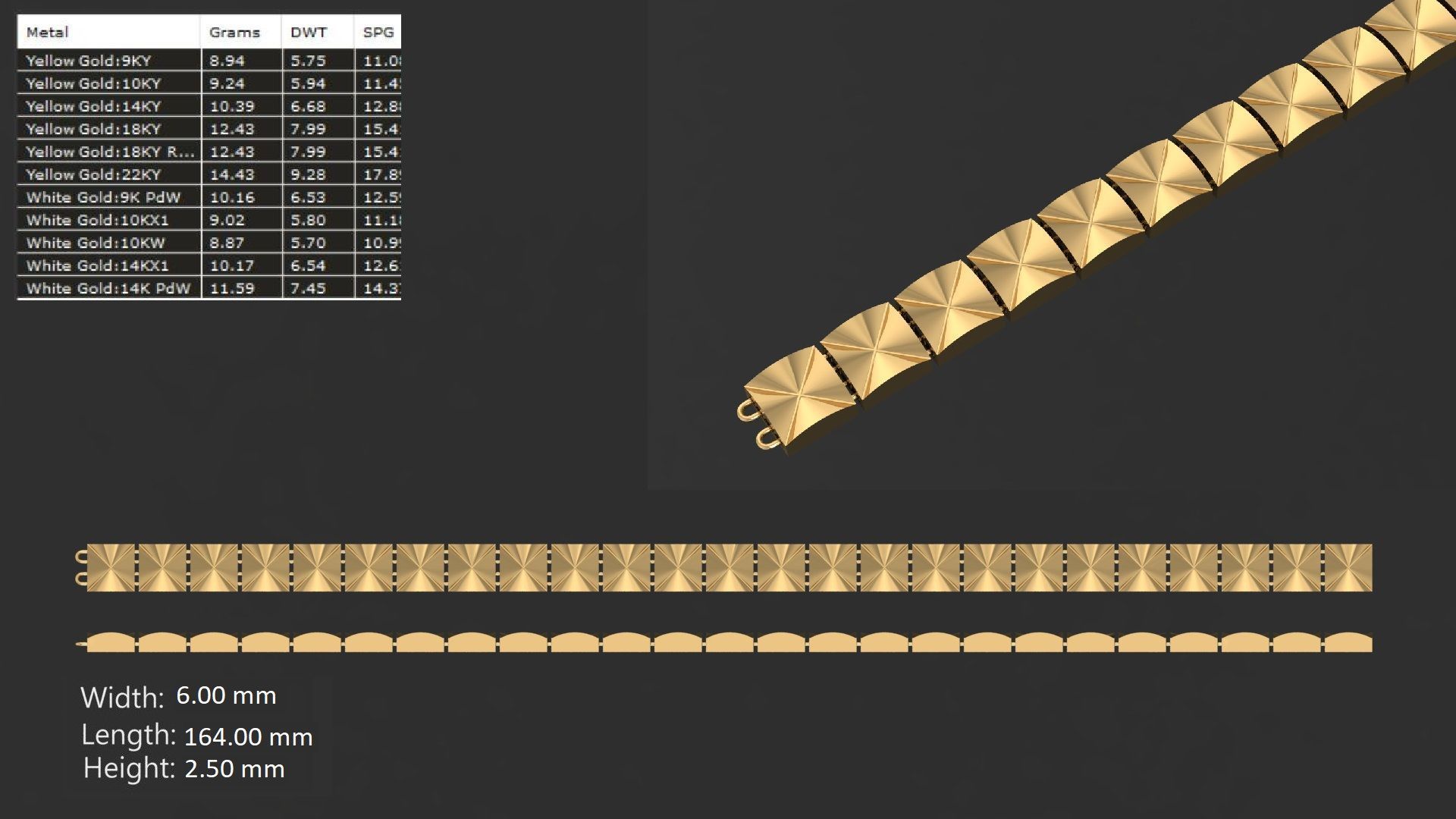 LIGHT WEIGHT LINK CHAIN BRACELT - 90 PIECES READY FOR PRINT 3D print model_33