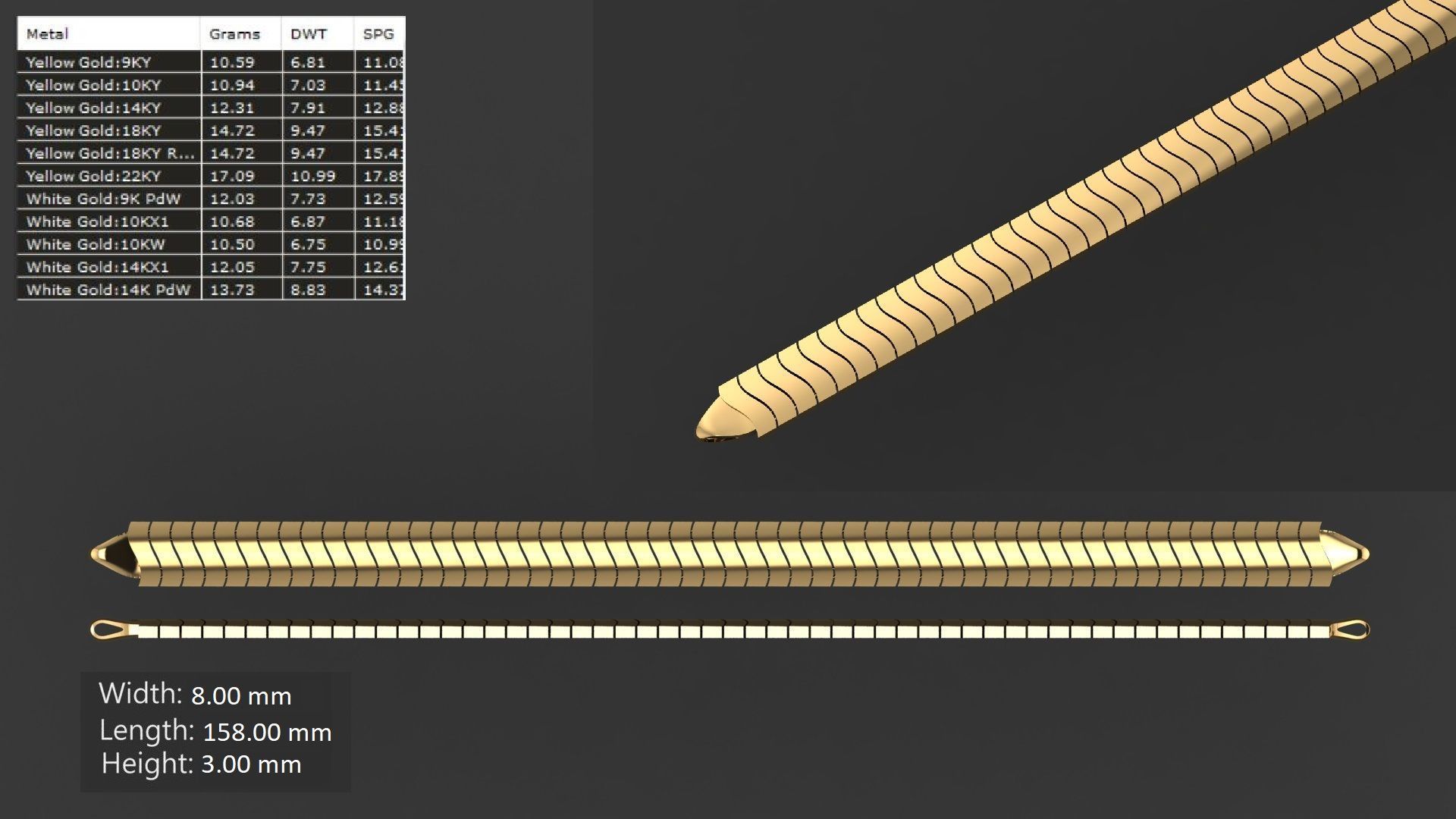 LIGHT WEIGHT LINK CHAIN BRACELT - 90 PIECES READY FOR PRINT 3D print model_31