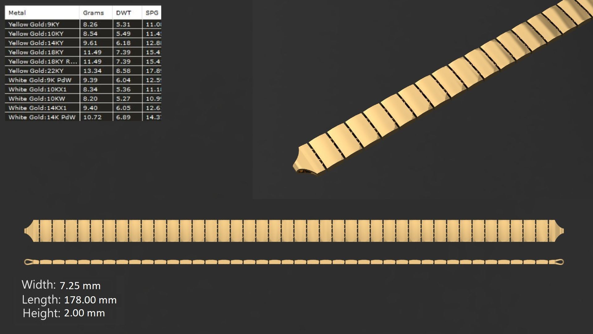 LIGHT WEIGHT LINK CHAIN BRACELT - 90 PIECES READY FOR PRINT 3D print model_36