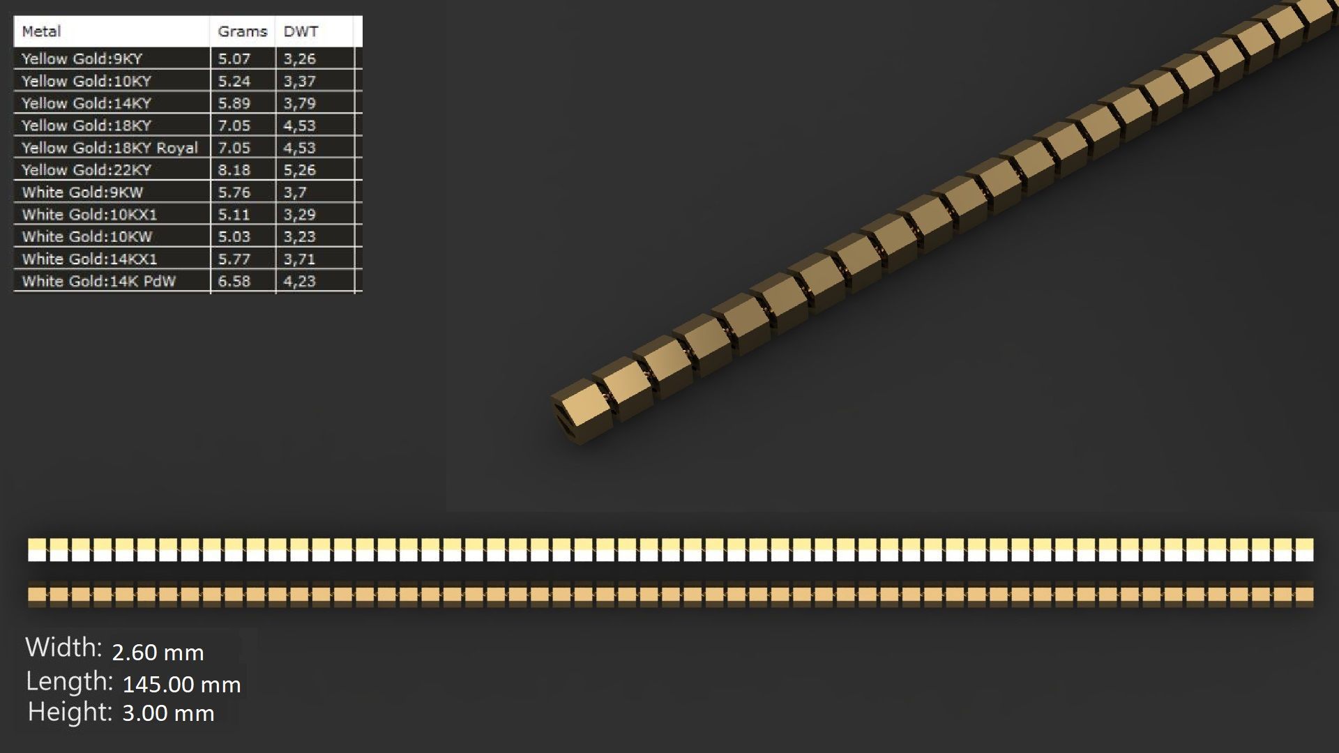 LIGHT WEIGHT LINK CHAIN BRACELT - 90 PIECES READY FOR PRINT 3D print model_68