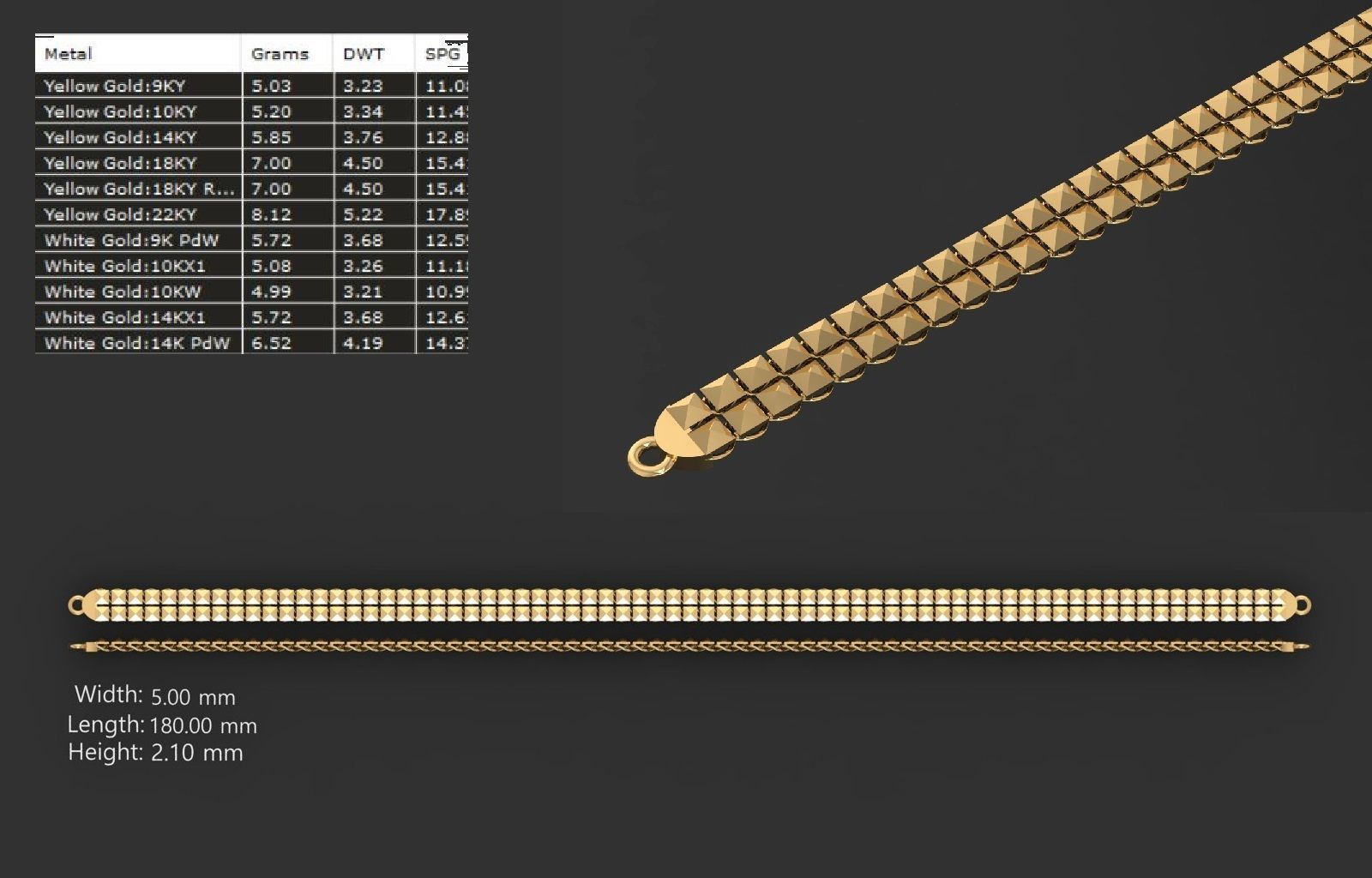 LIGHT WEIGHT LINK CHAIN BRACELT - 90 PIECES READY FOR PRINT 3D print model_85