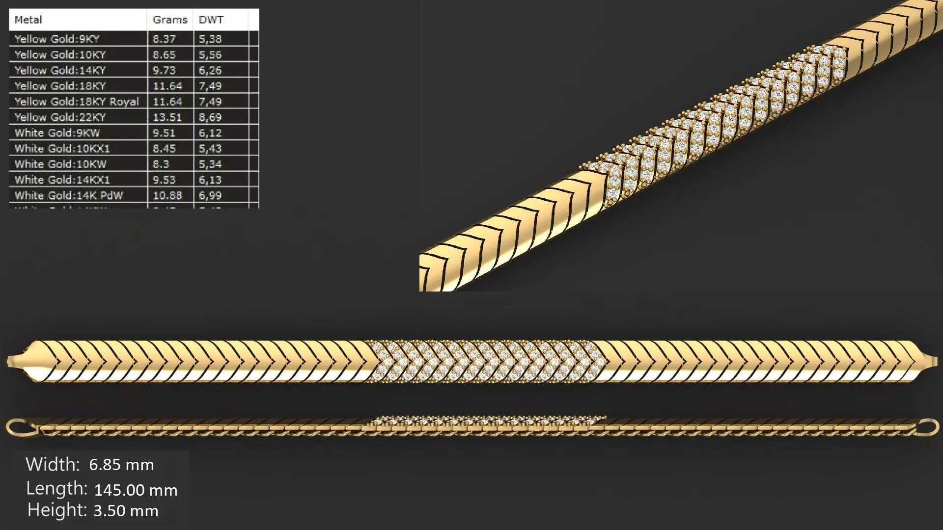 LIGHT WEIGHT LINK CHAIN BRACELT - 90 PIECES READY FOR PRINT 3D print model_0