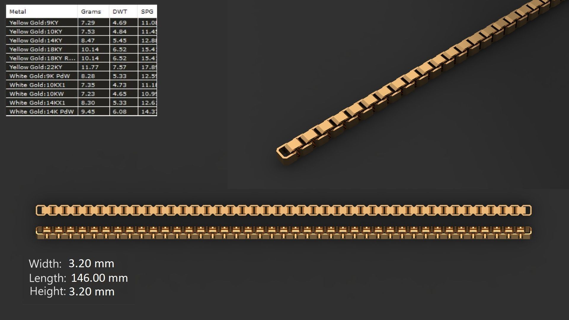 LIGHT WEIGHT LINK CHAIN BRACELT - 90 PIECES READY FOR PRINT 3D print model_63